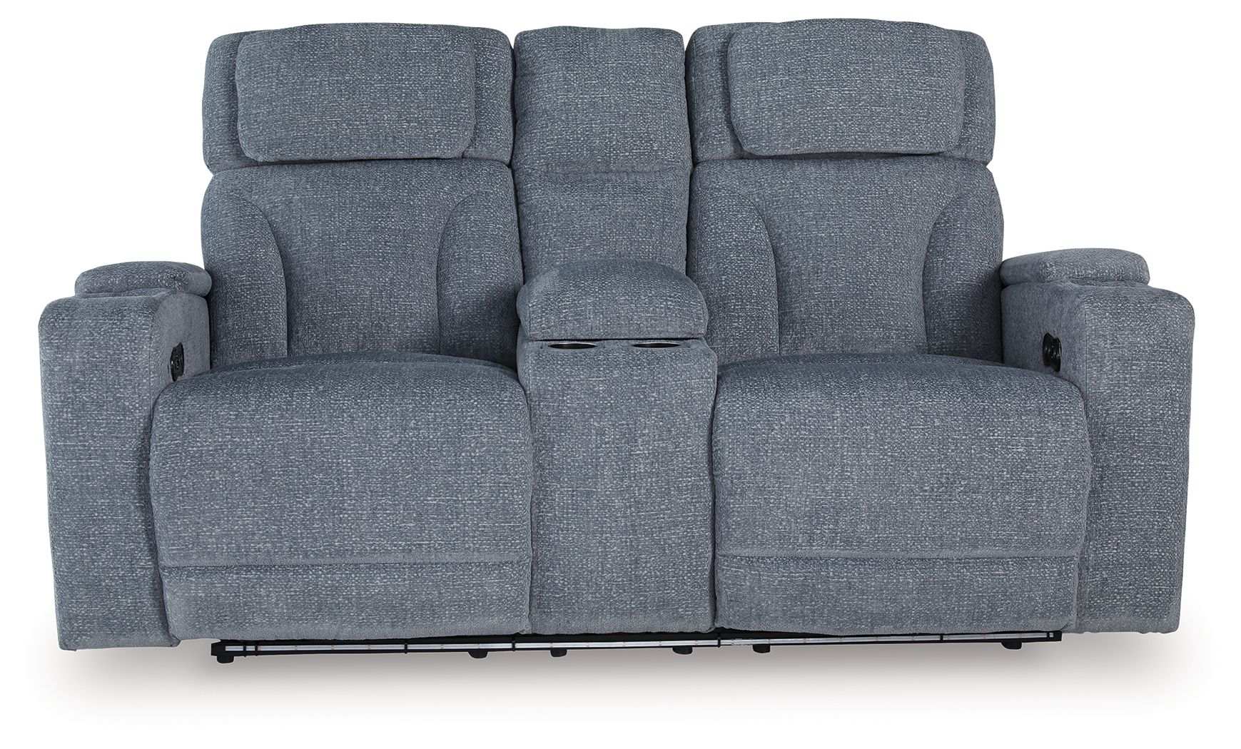 Studio Cave - Power Reclining Loveseat with Console - Steel - Best Buy Furniture