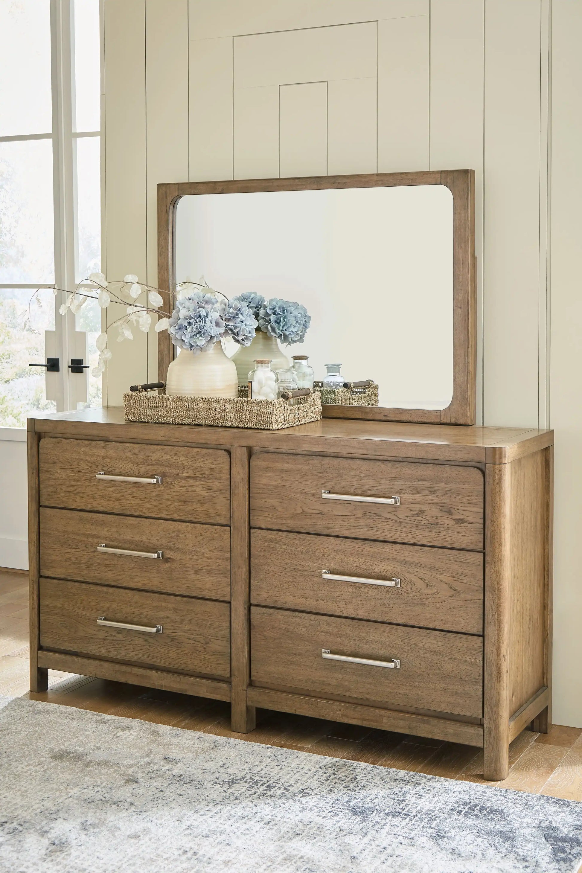 Cabalynn - Dresser And Mirror - Light Brown - Best Buy Furniture