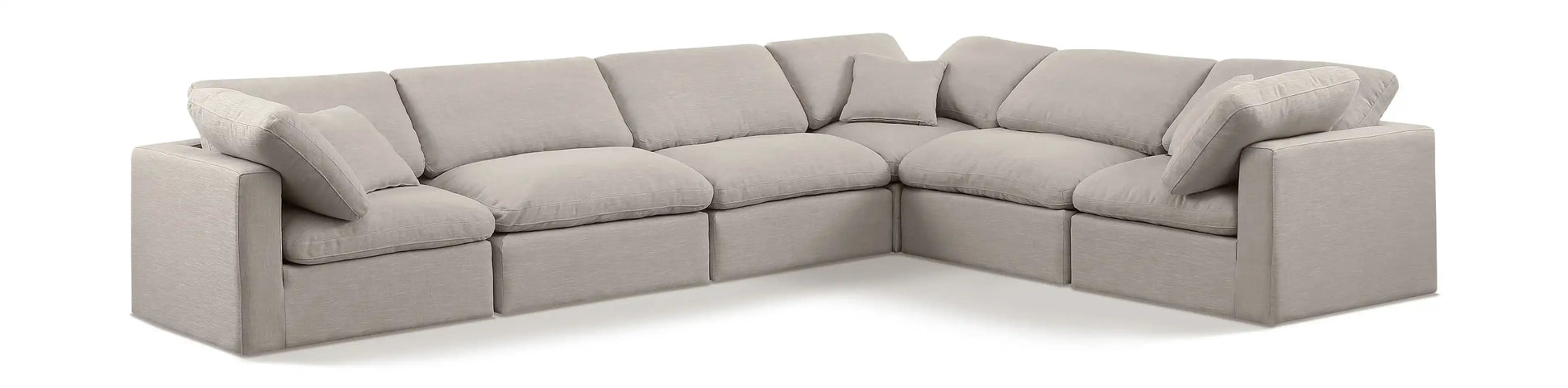 Indulge - Linen 6 Piece Modular Corner Sectional - Best Buy Furniture