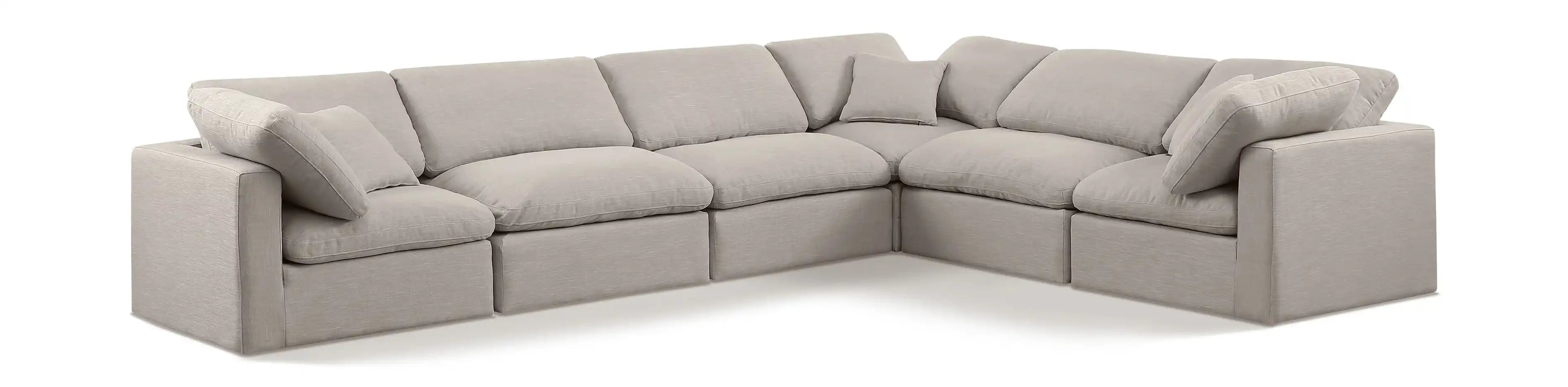 Indulge - Linen 6 Piece Modular Corner Sectional - Best Buy Furniture