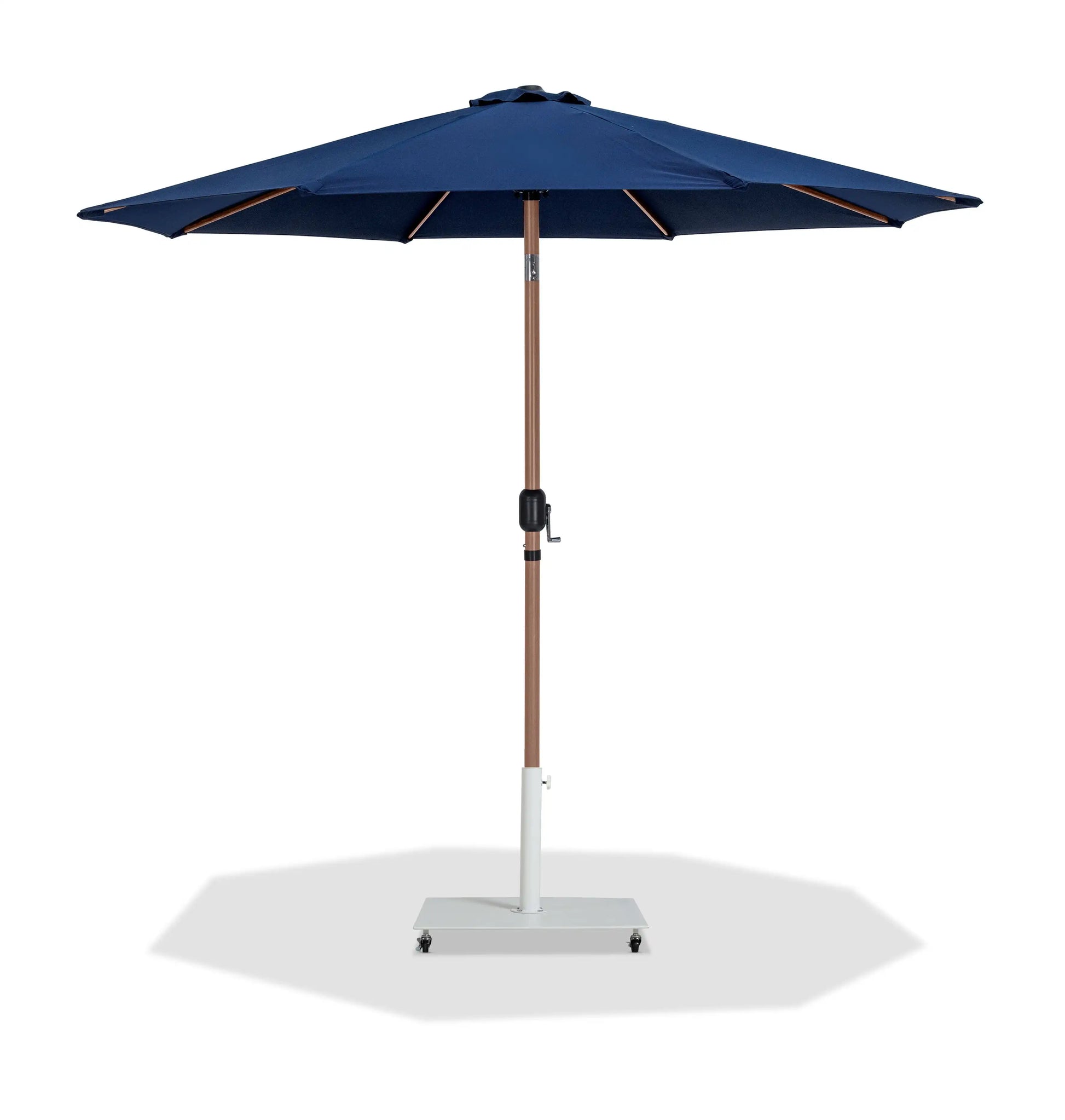 Fiji - Aluminum Patio Umbrella With Square White And Teak Base - Best Buy Furniture