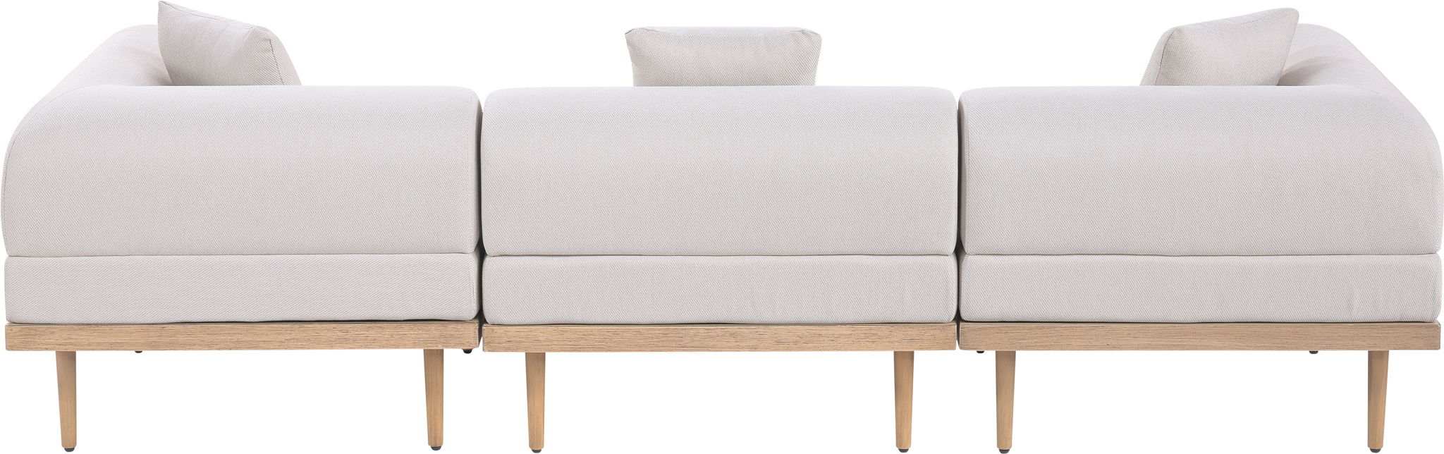 Laguna - 3 Piece Resilient Water Resistant Fabric 106.5" Upholstered Outdoor Patio Modular Sofa