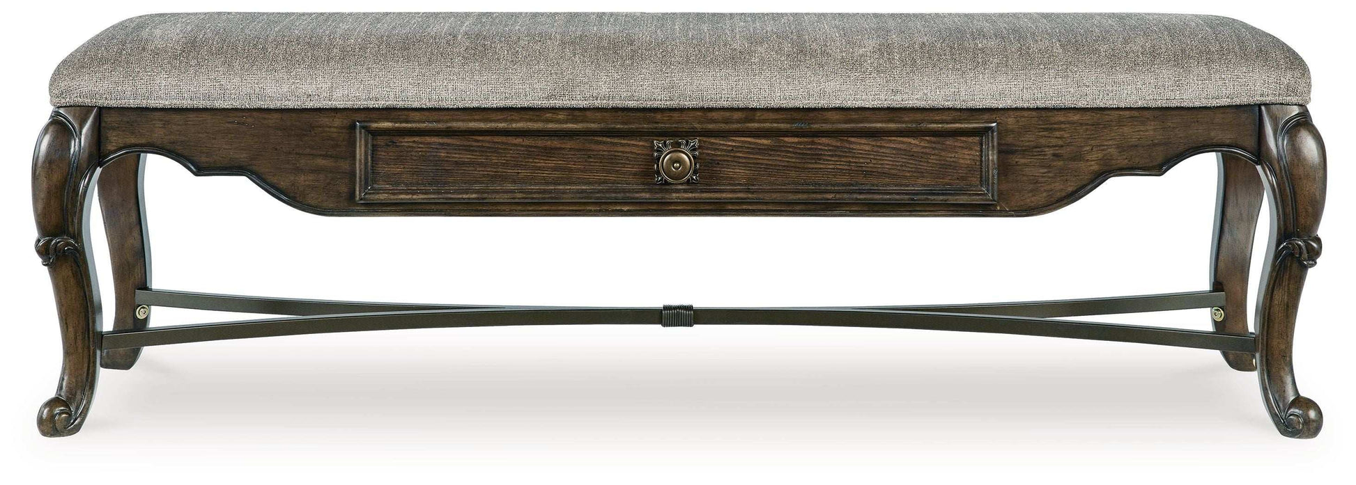 Maylee - Upholstered Storage Bench - Dark Brown - Best Buy Furniture
