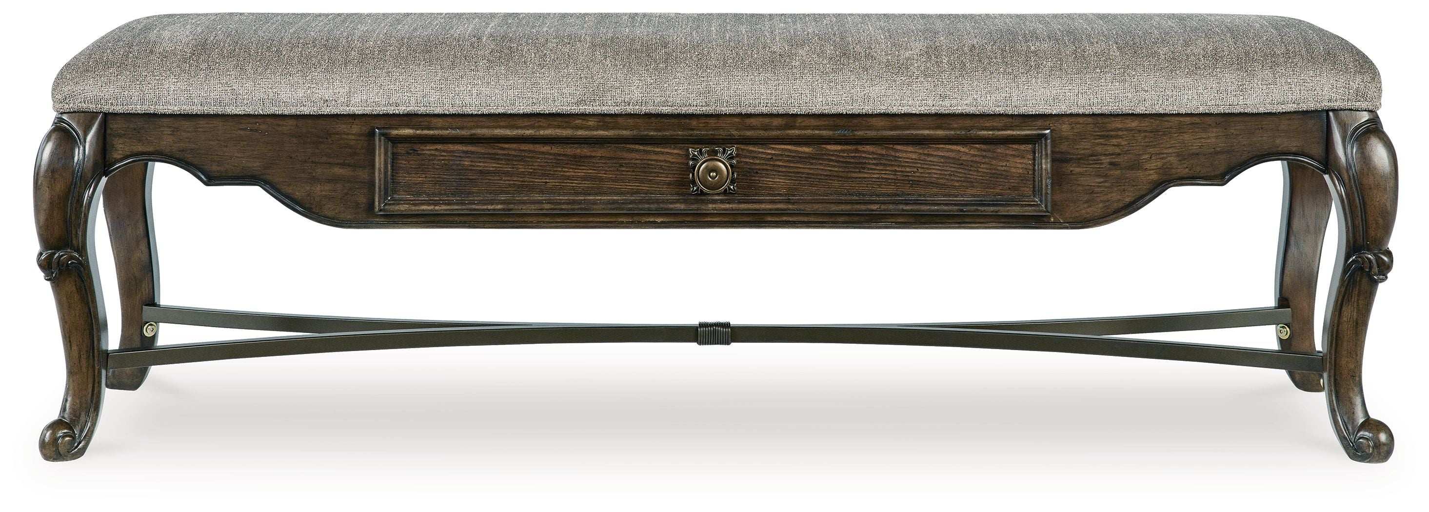 Maylee - Upholstered Storage Bench - Dark Brown - Best Buy Furniture