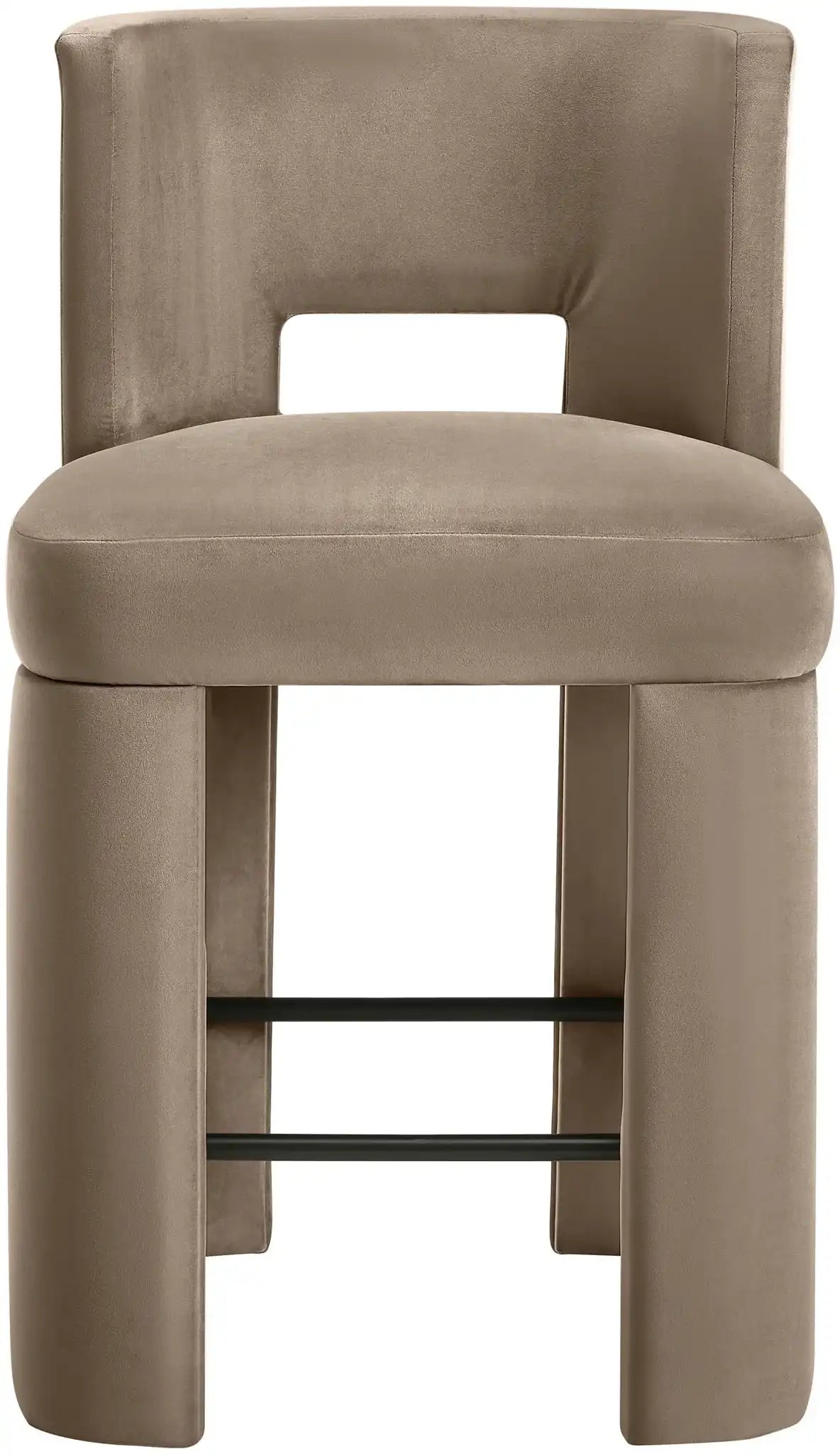 Zuno - Velvet Performance Fabric Upholstered Counter Stool (Set of 2)