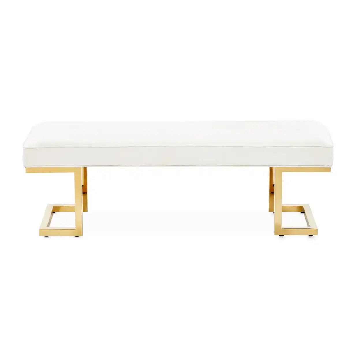 Belmont Place - Bed Bench - White / Gold - Best Buy Furniture