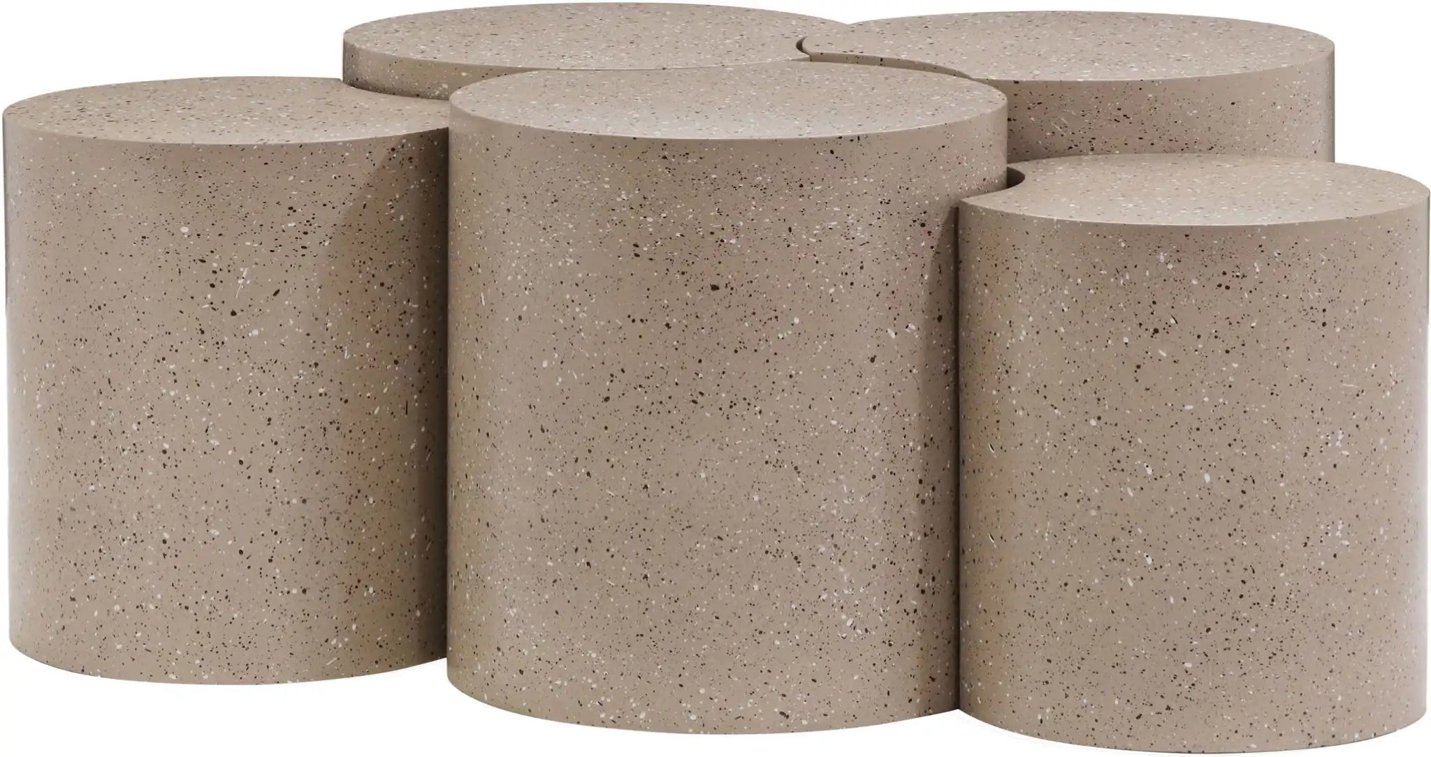 Dimple - 20" 5 Piece Modular Coffee Table - Terazzo Finish