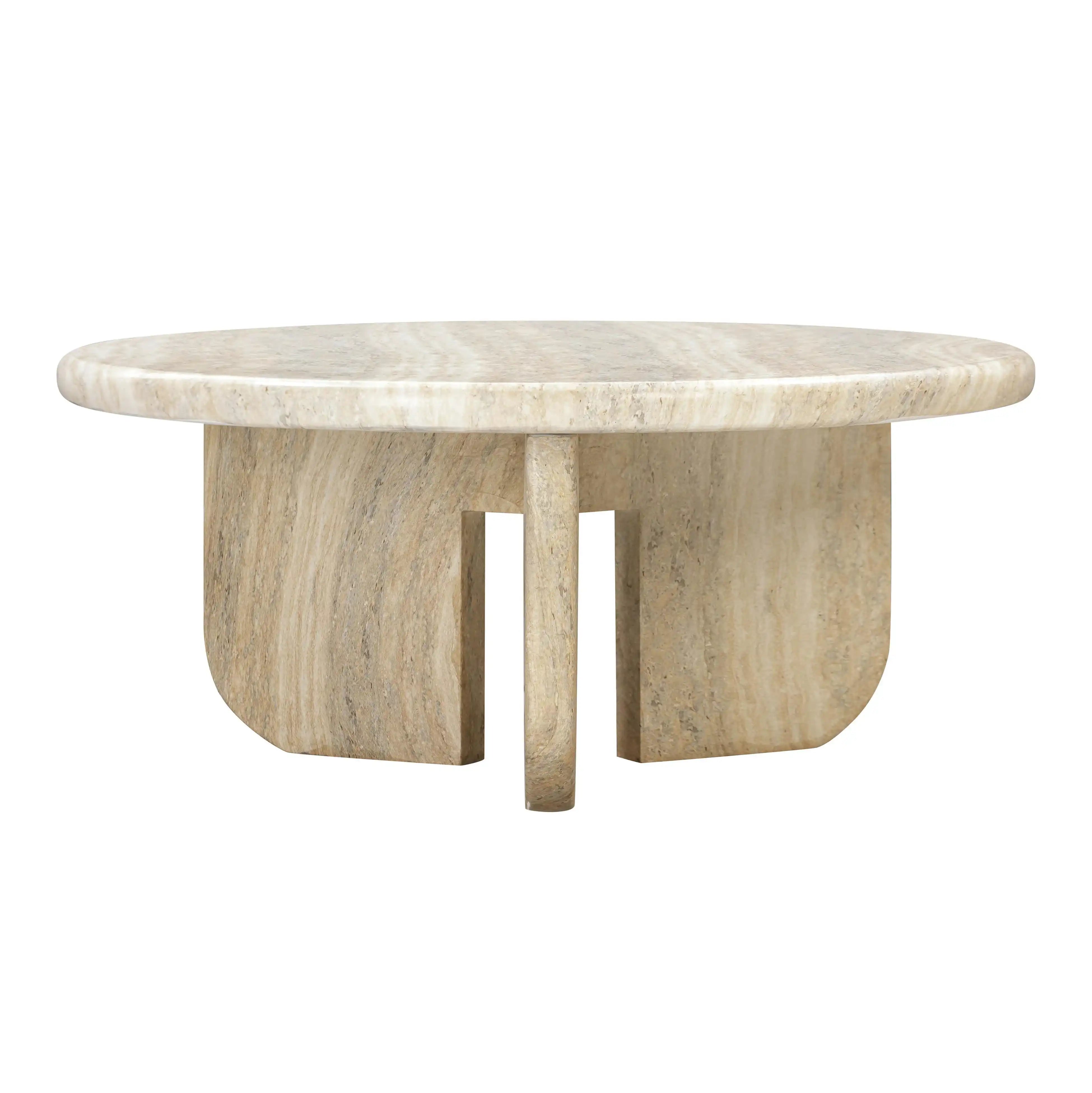 Patrizia - Concrete Round Coffee Table - Natural - Best Buy Furniture