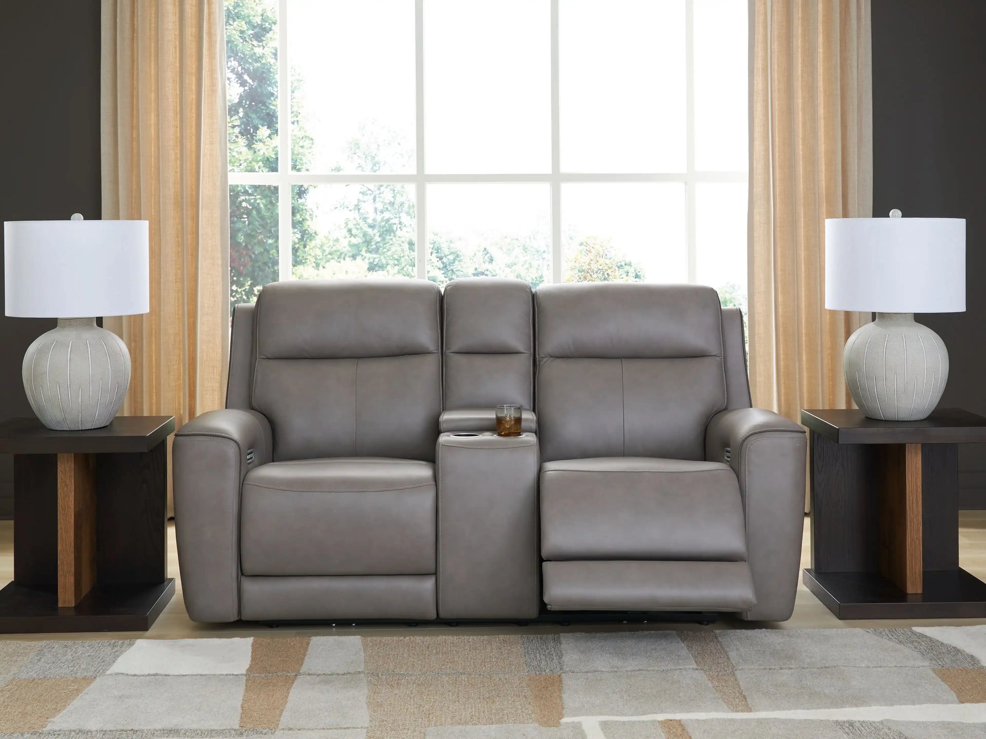 5Z-Comfort - Relaxation - Power Reclining Loveseat with Console / Adj Headrest - Best Buy Furniture