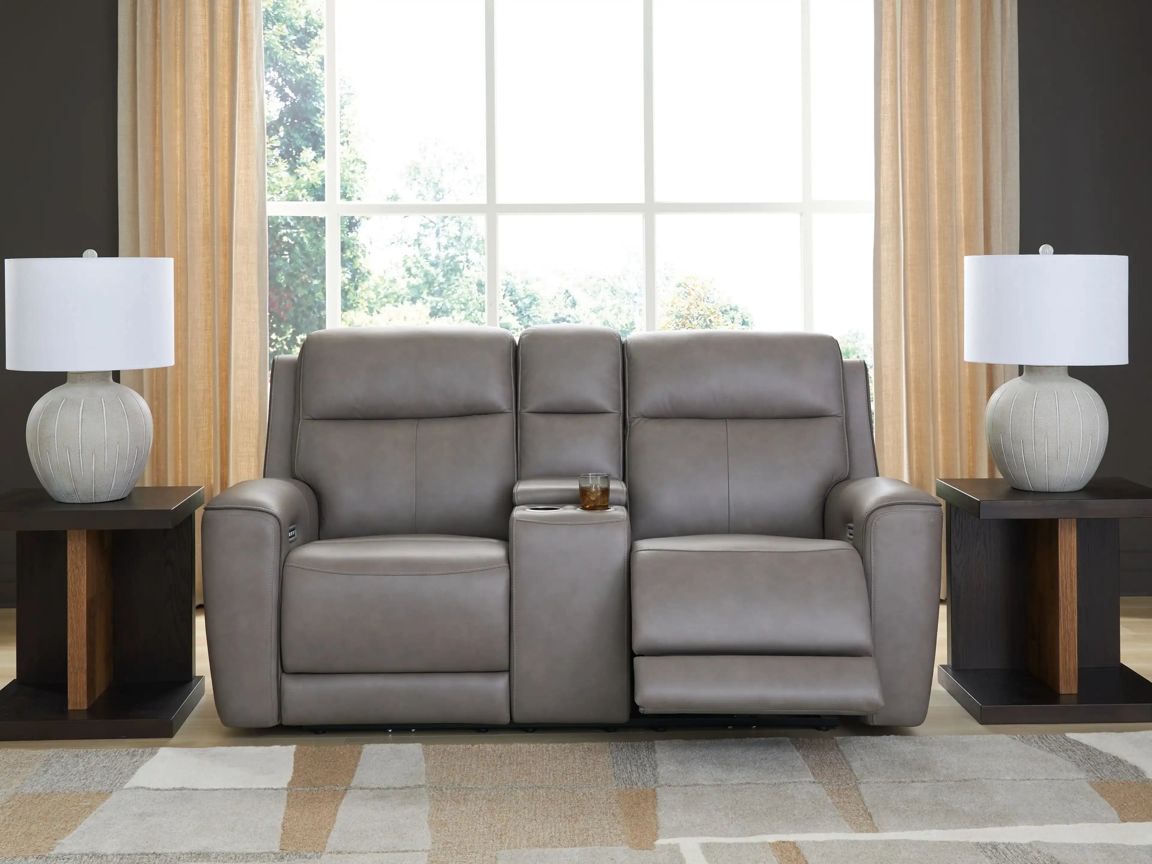 5Z-Comfort - Relaxation - Power Reclining Loveseat with Console / Adj Headrest - Best Buy Furniture