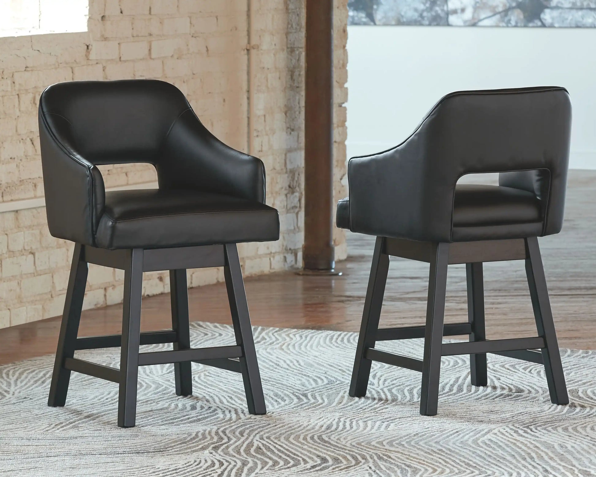 Tallenger - Upholstered Swivel Barstool (Set of 2) - Best Buy Furniture