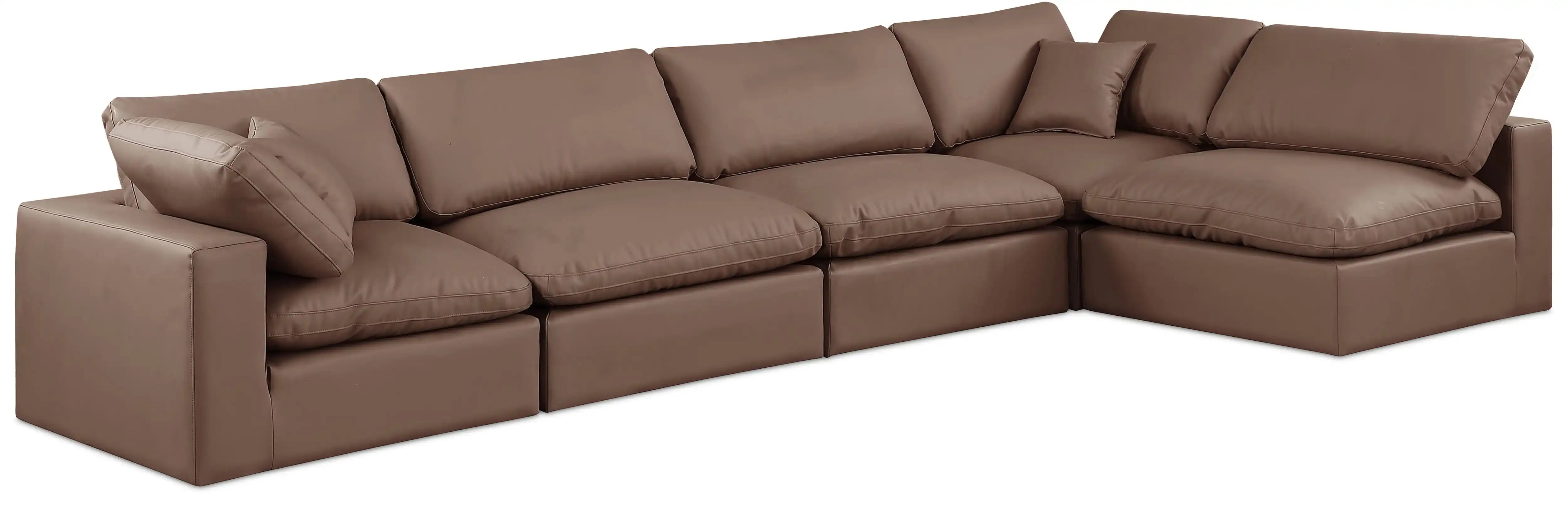 Comfy - 5 Piece Faux Leather Modular Sectional - Best Buy Furniture