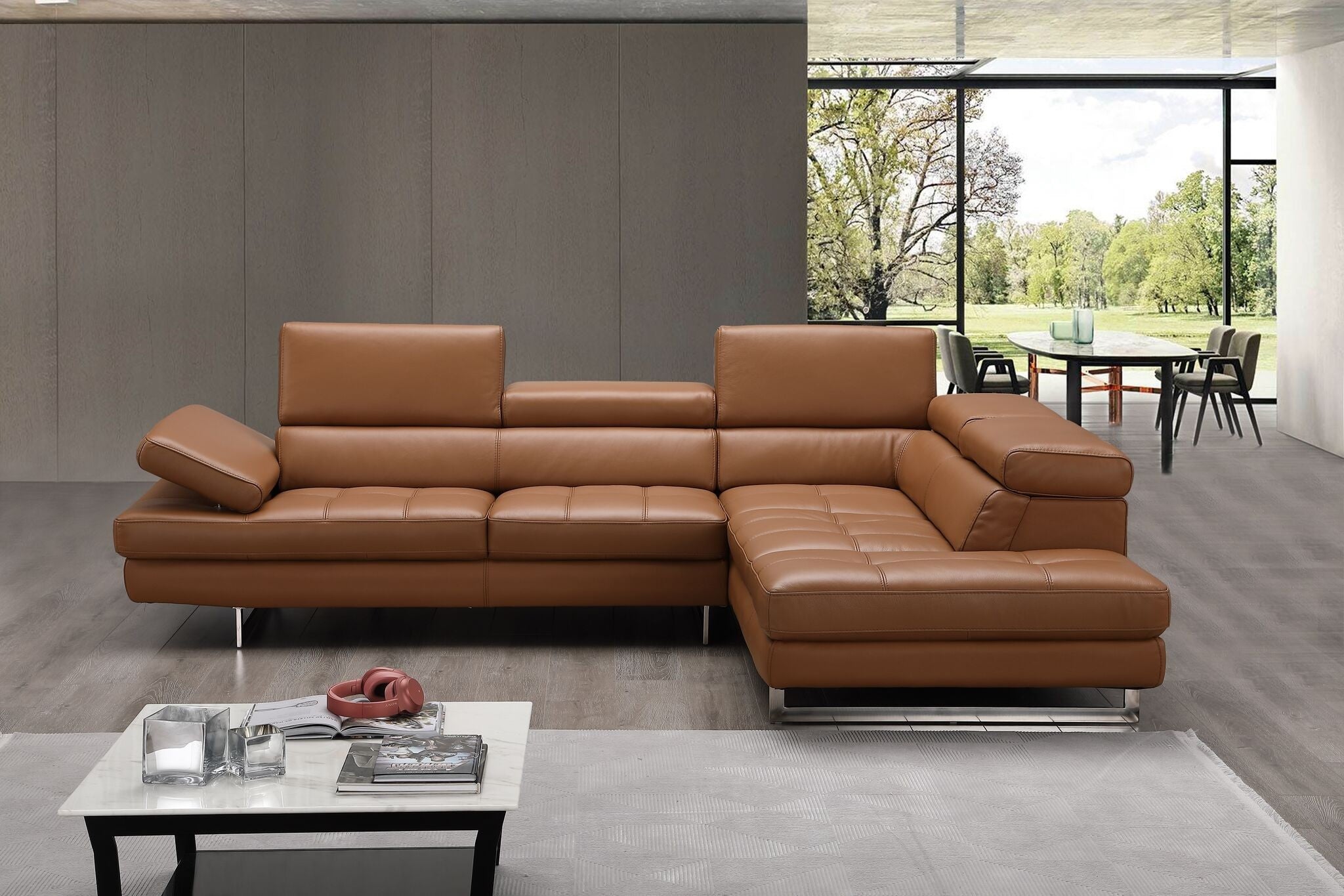 Avelino Modern Italian Leather Sectional J&M- A761