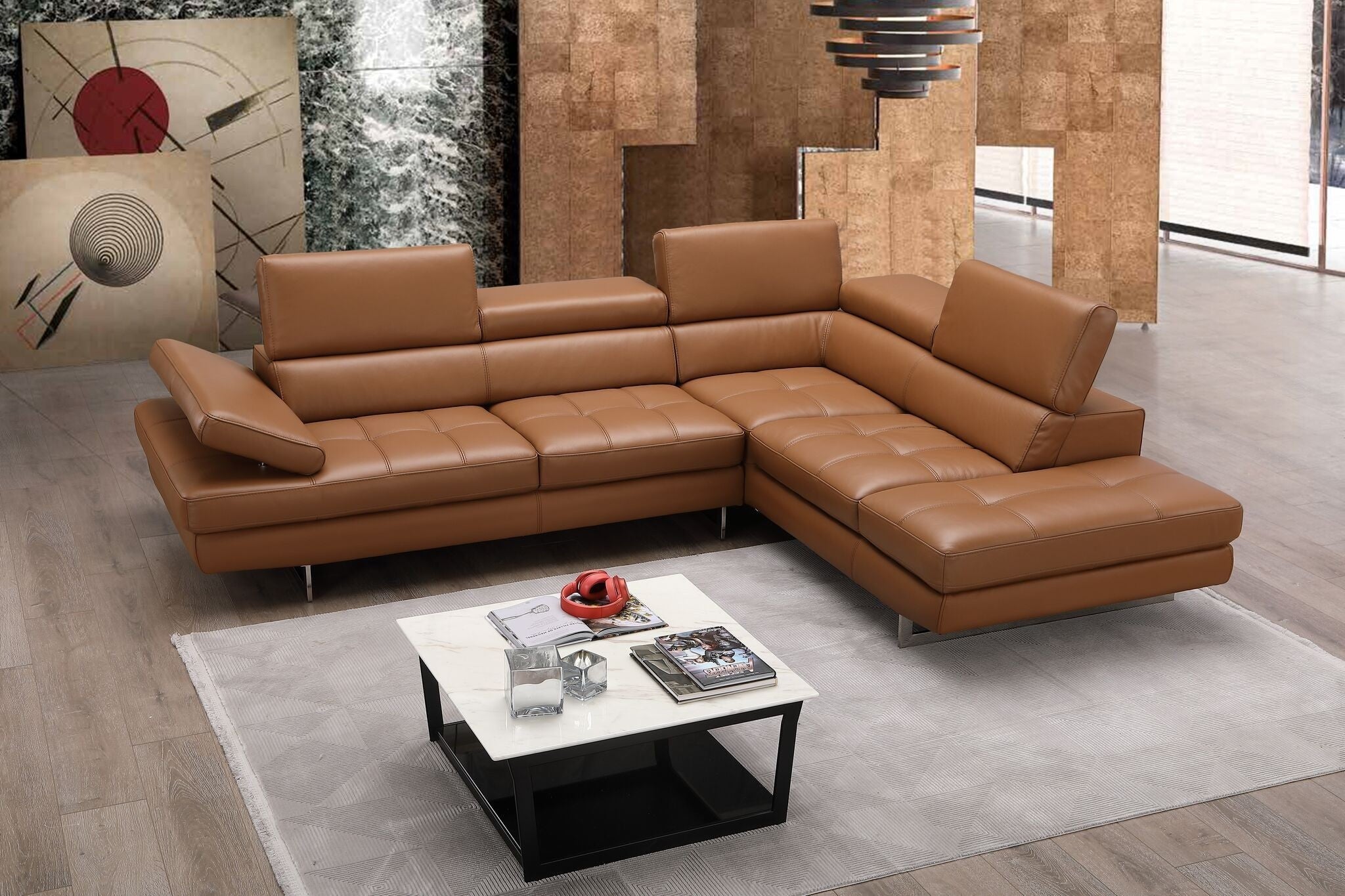 Avelino Modern Italian Leather Sectional J&M- A761