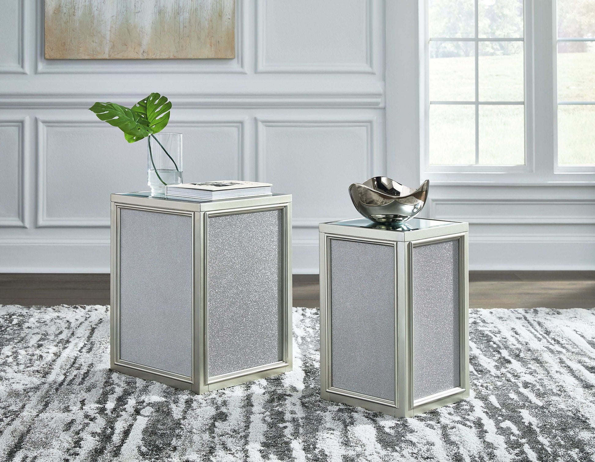 Traleena - Nesting End Tables (Set of 2) - Silver Finish - Best Buy Furniture