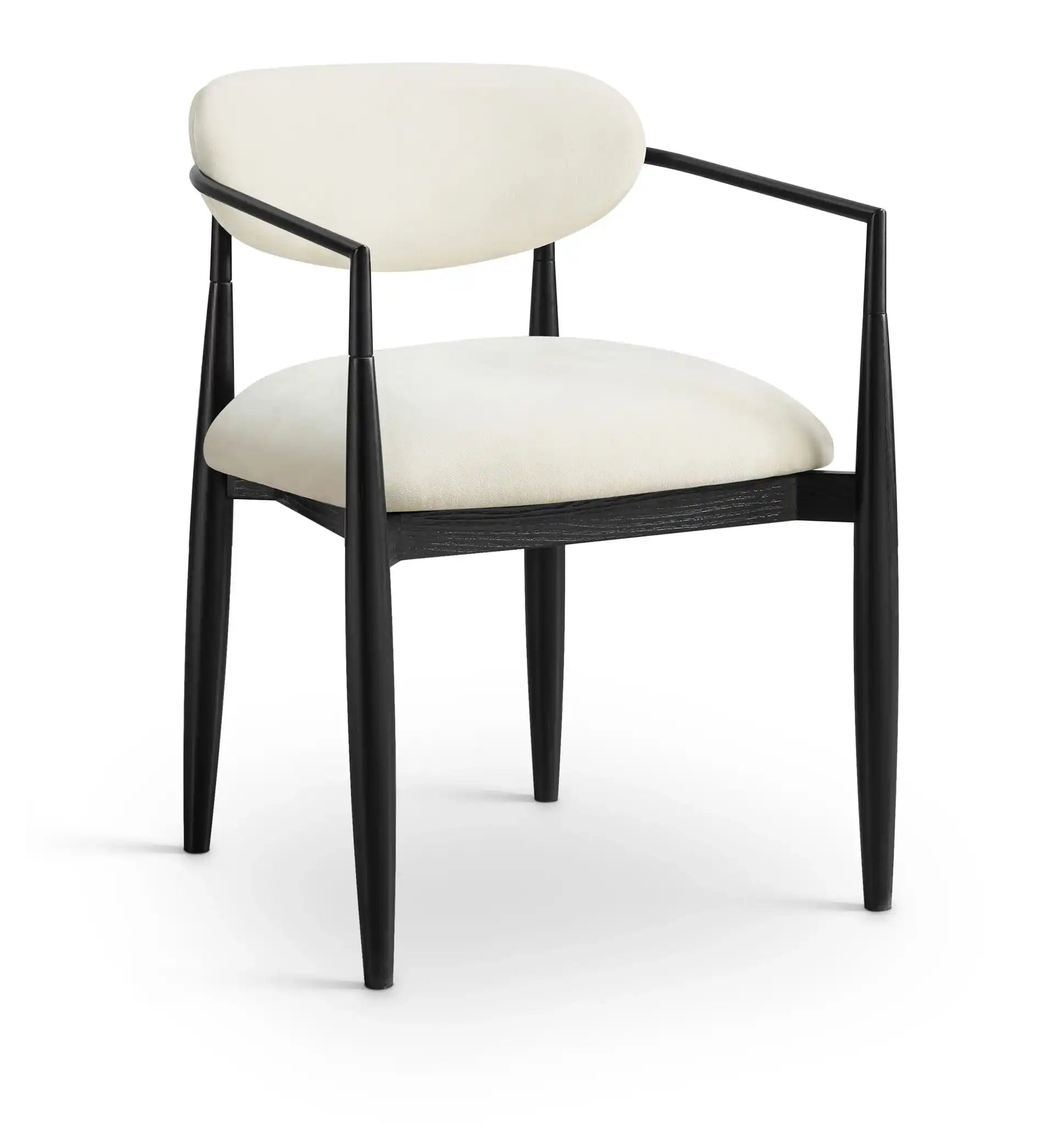 Riccio - Fabric Dining Arm Chair (Set of 2) - Black Frame - Best Buy Furniture