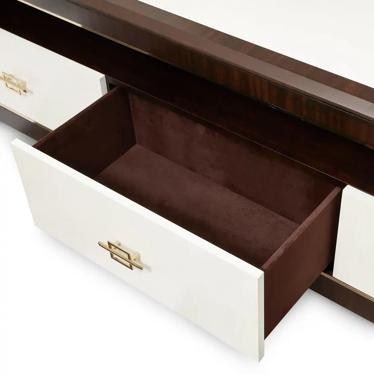 Belmont Place - Media Cabinet - White / Dark Brown - Best Buy Furniture
