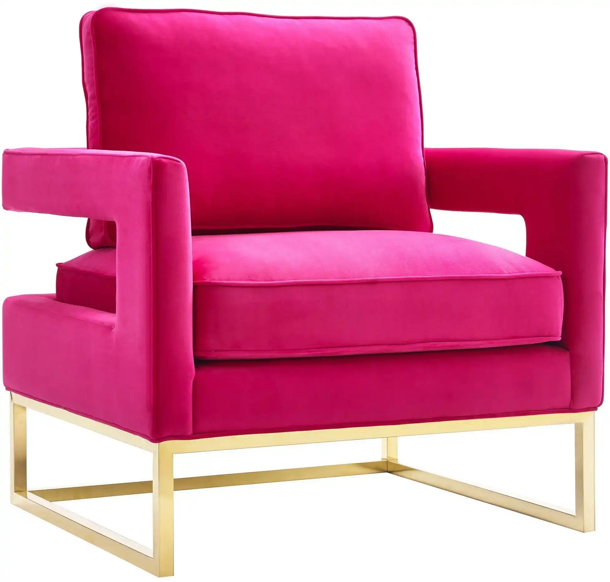 Avery - Velvet Chair With Polished Gold Base - Best Buy Furniture