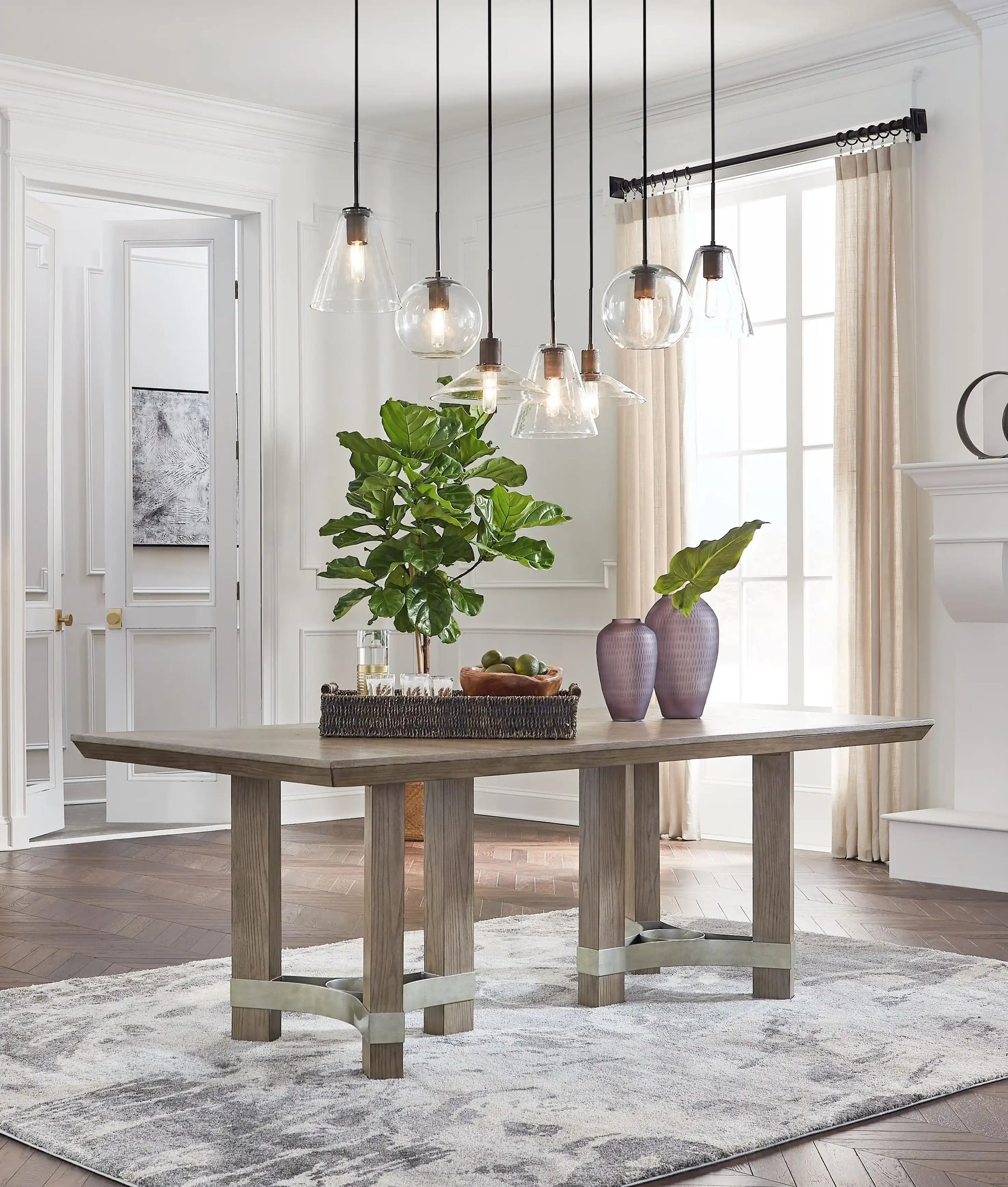 Chrestner - Rectangular Dining Room Table - Gray - Best Buy Furniture