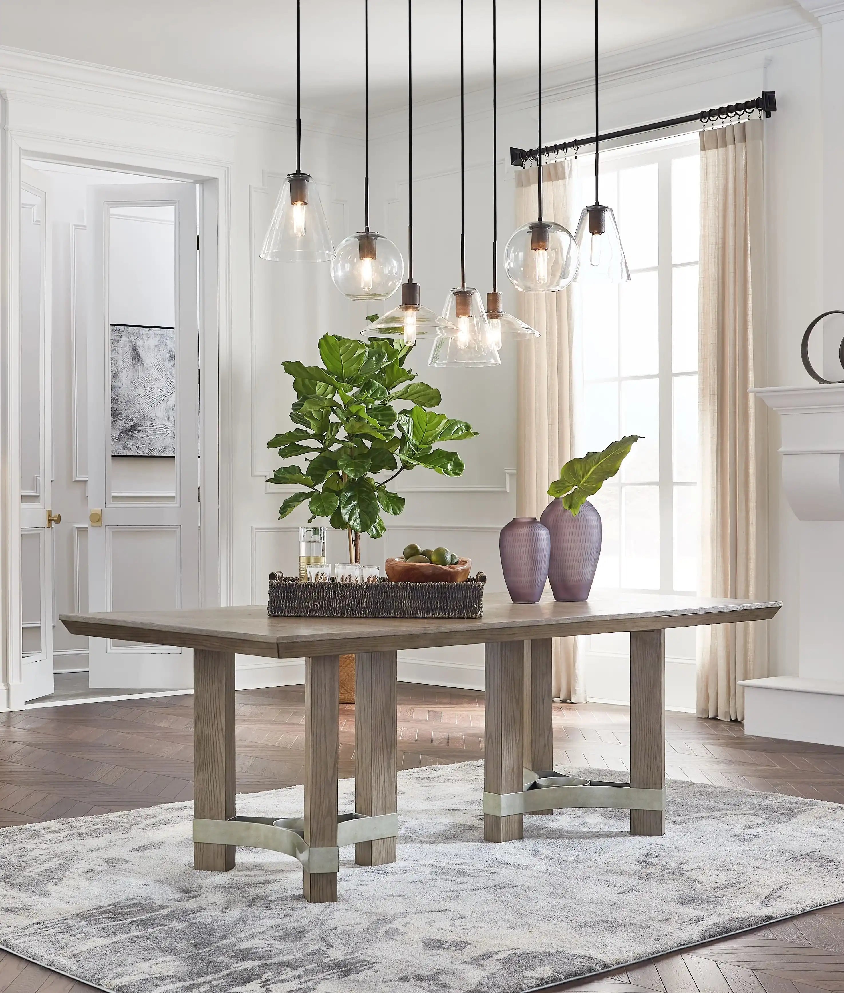 Chrestner - Rectangular Dining Room Table - Gray - Best Buy Furniture