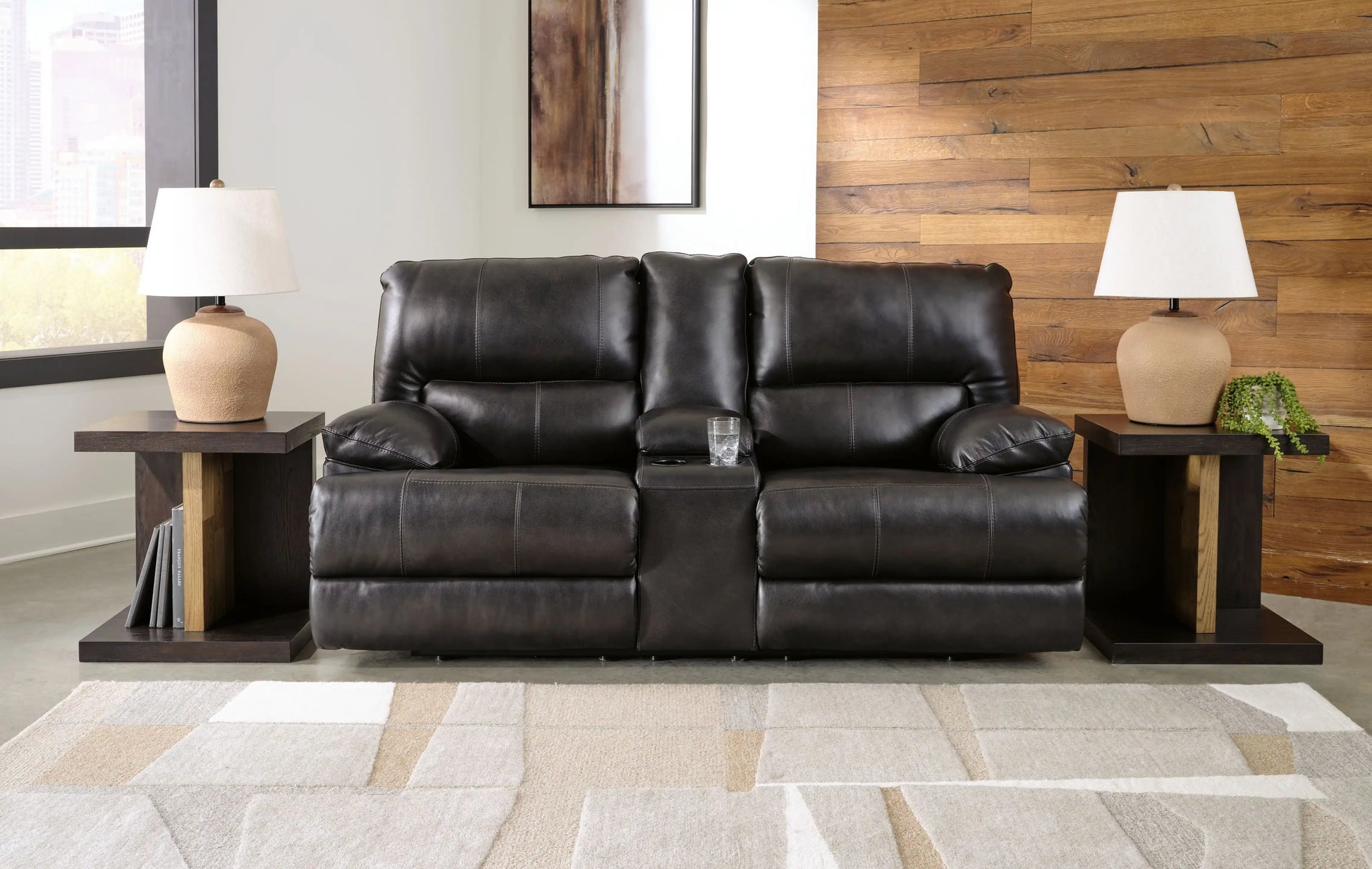 Mountainous - Power Reclining Loveseat With Console /Adj Headrest - Eclipse - Best Buy Furniture