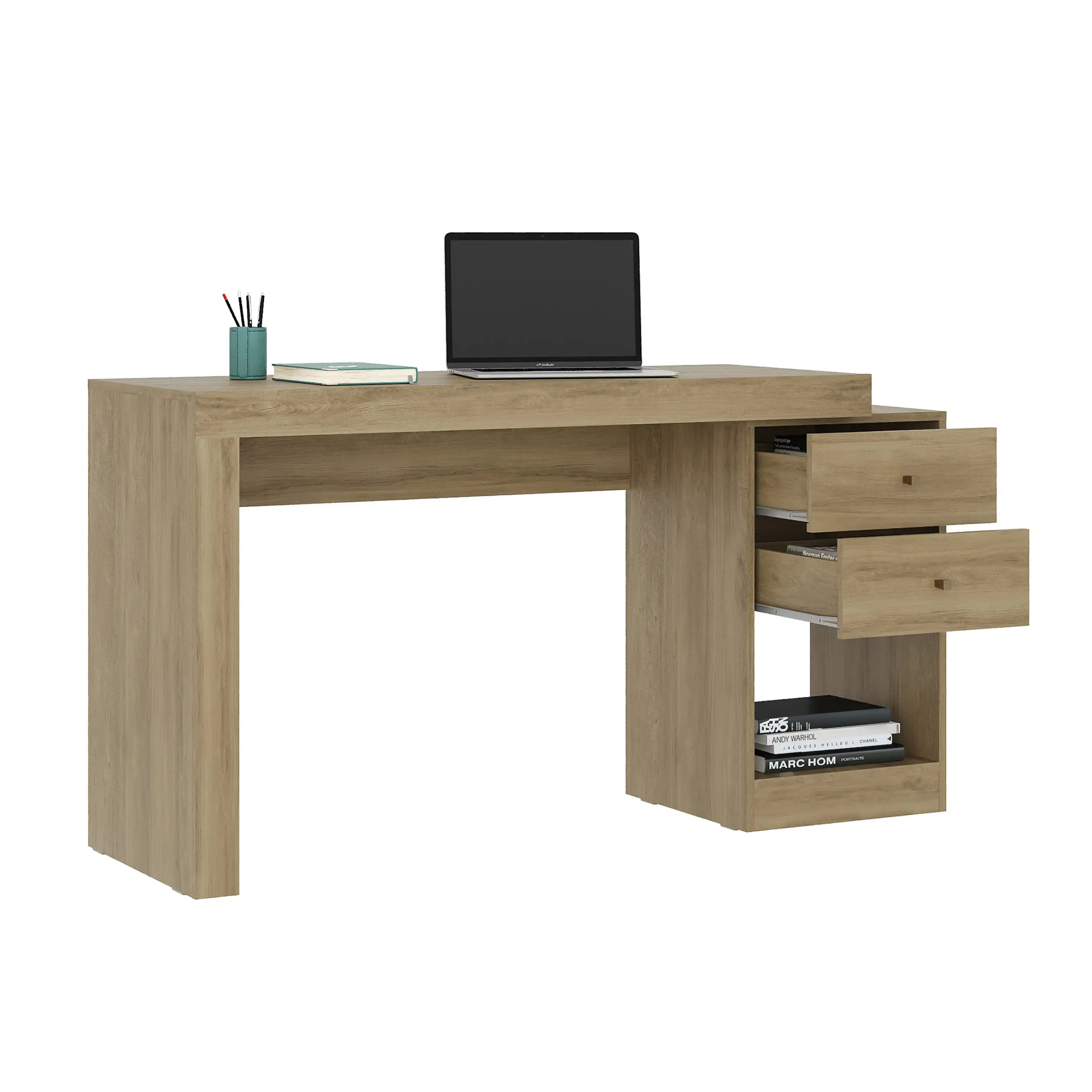 Techni Mobili Expandable Home Office Desk, Pine - Best Buy Furniture