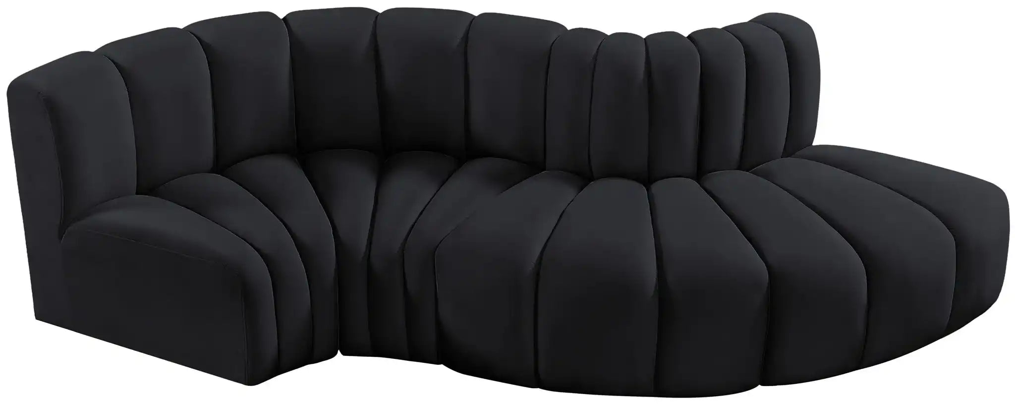 Arc - Velvet 4 Piece L-Shaped Modular Sofa