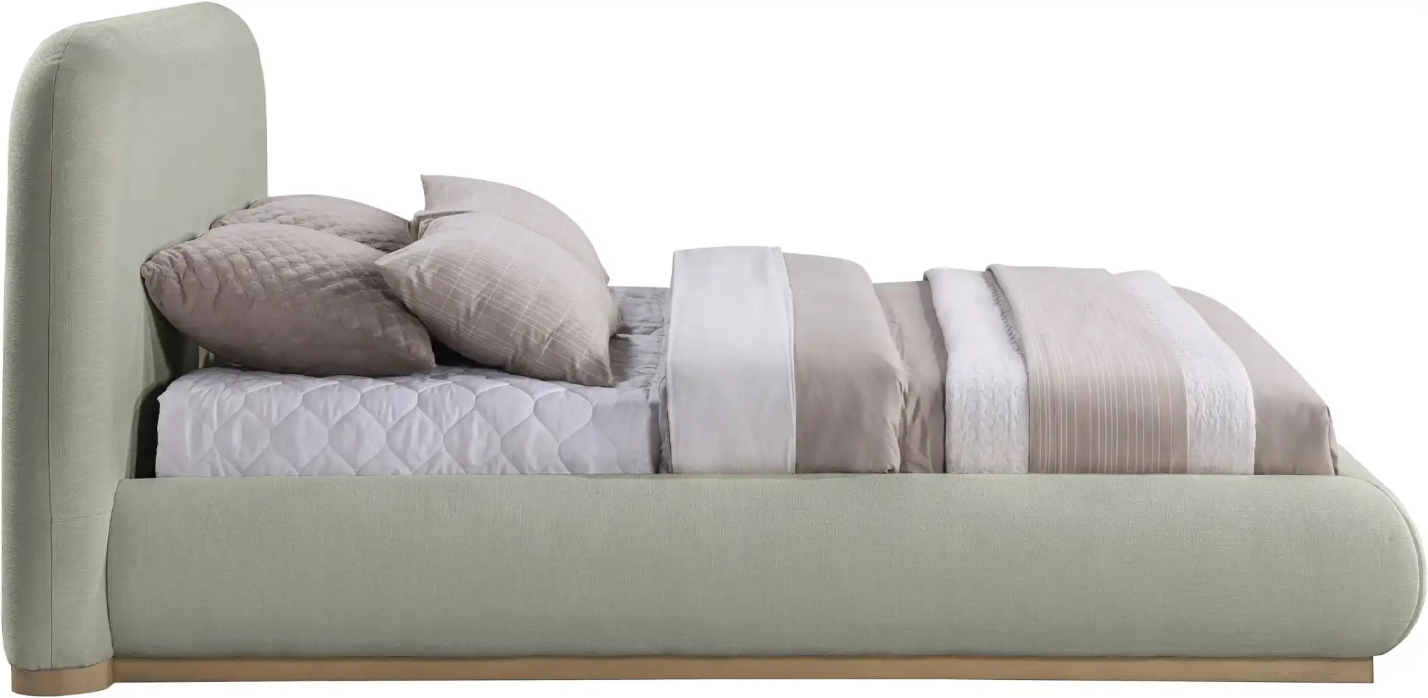 Vaughn - Chenille Bed With Natural Base