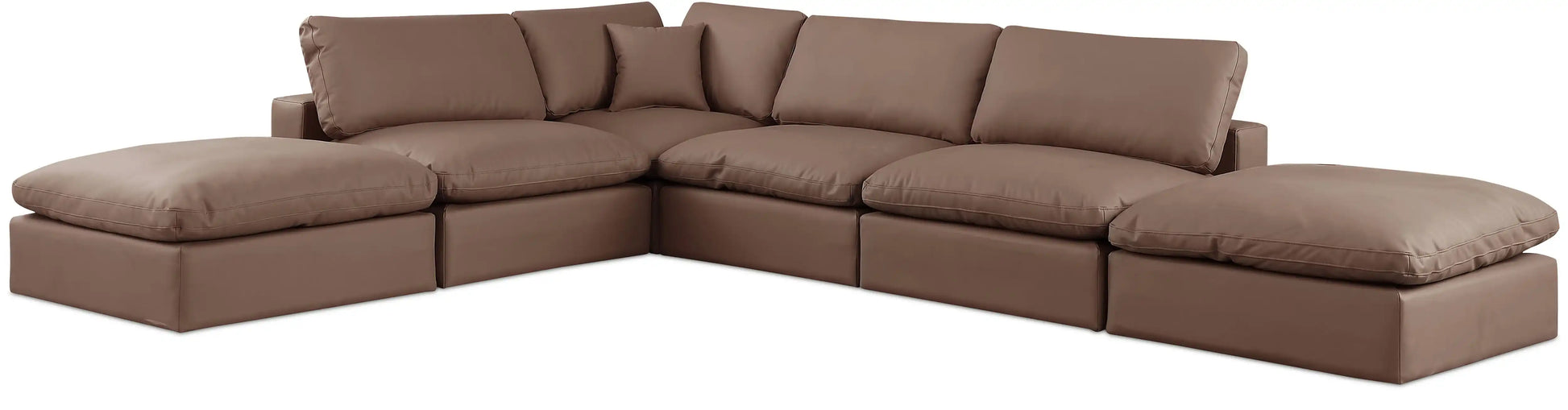 Comfy - 6 Piece Faux Leather Modular Sectional - Best Buy Furniture