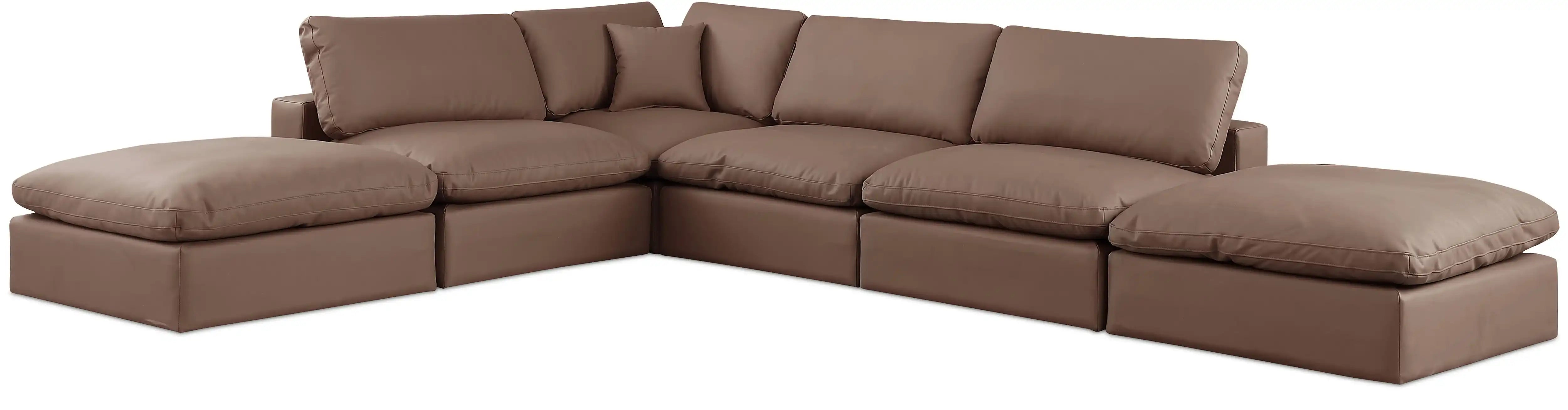 Comfy - 6 Piece Faux Leather Modular Sectional - Best Buy Furniture