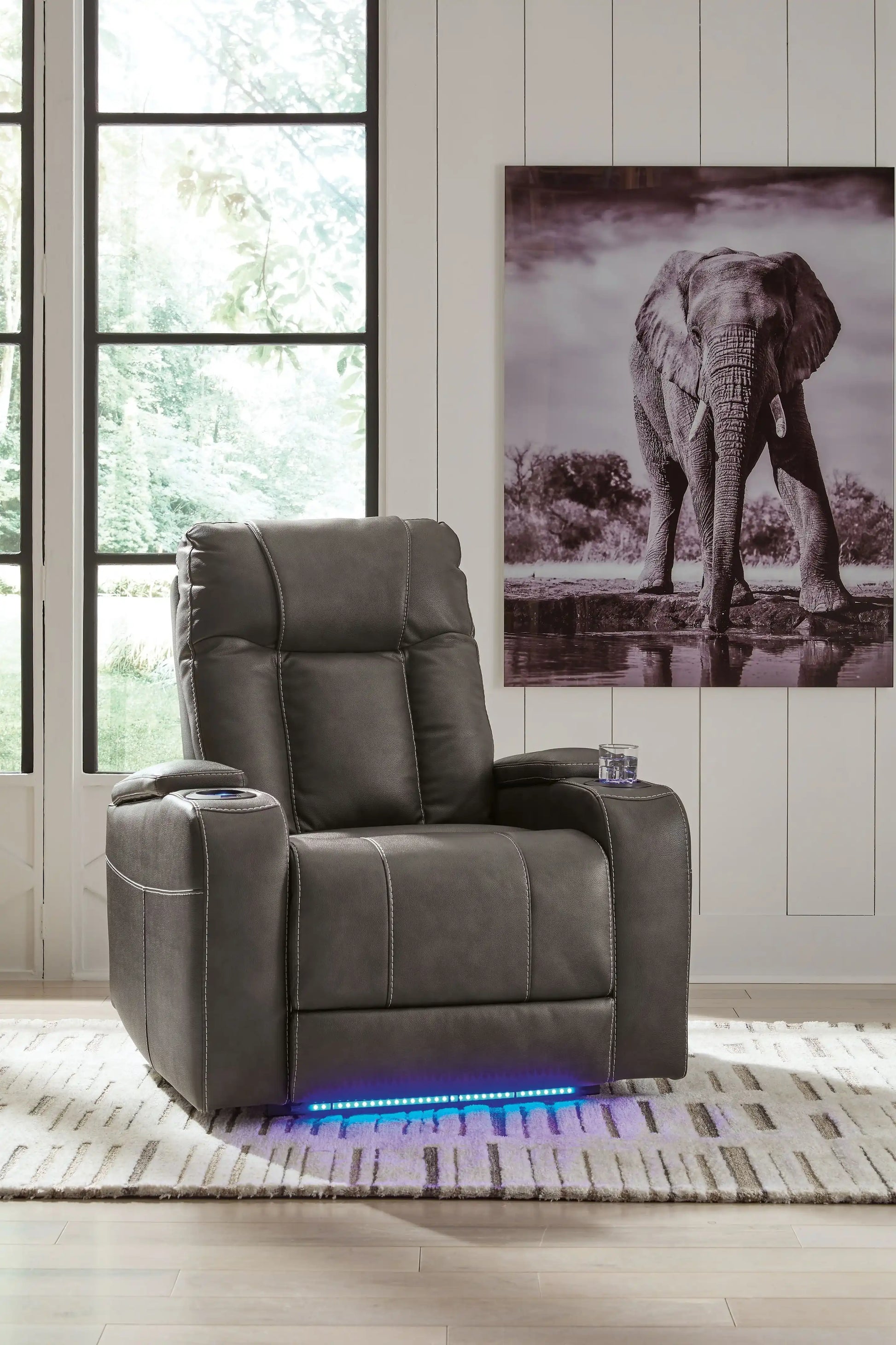 Feazada - Power Recliner With Adj Headrest - Best Buy Furniture