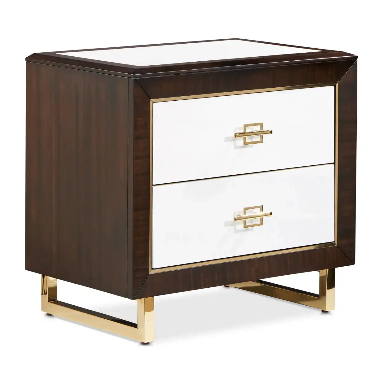 Belmont Place - Nightstand - White / Dark Brown - Best Buy Furniture