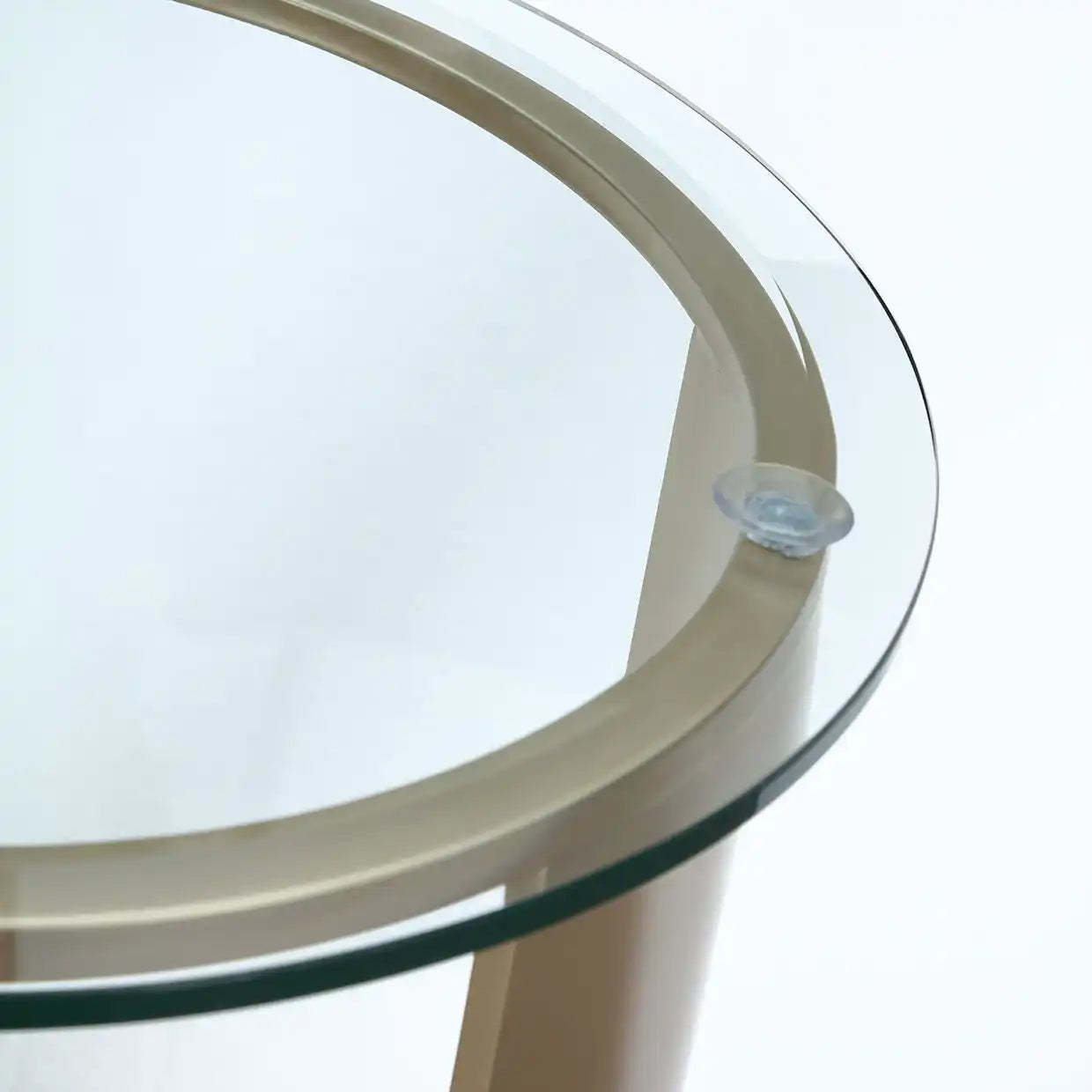 Houston - Round Chairside Table - Brushed Gold - Best Buy Furniture
