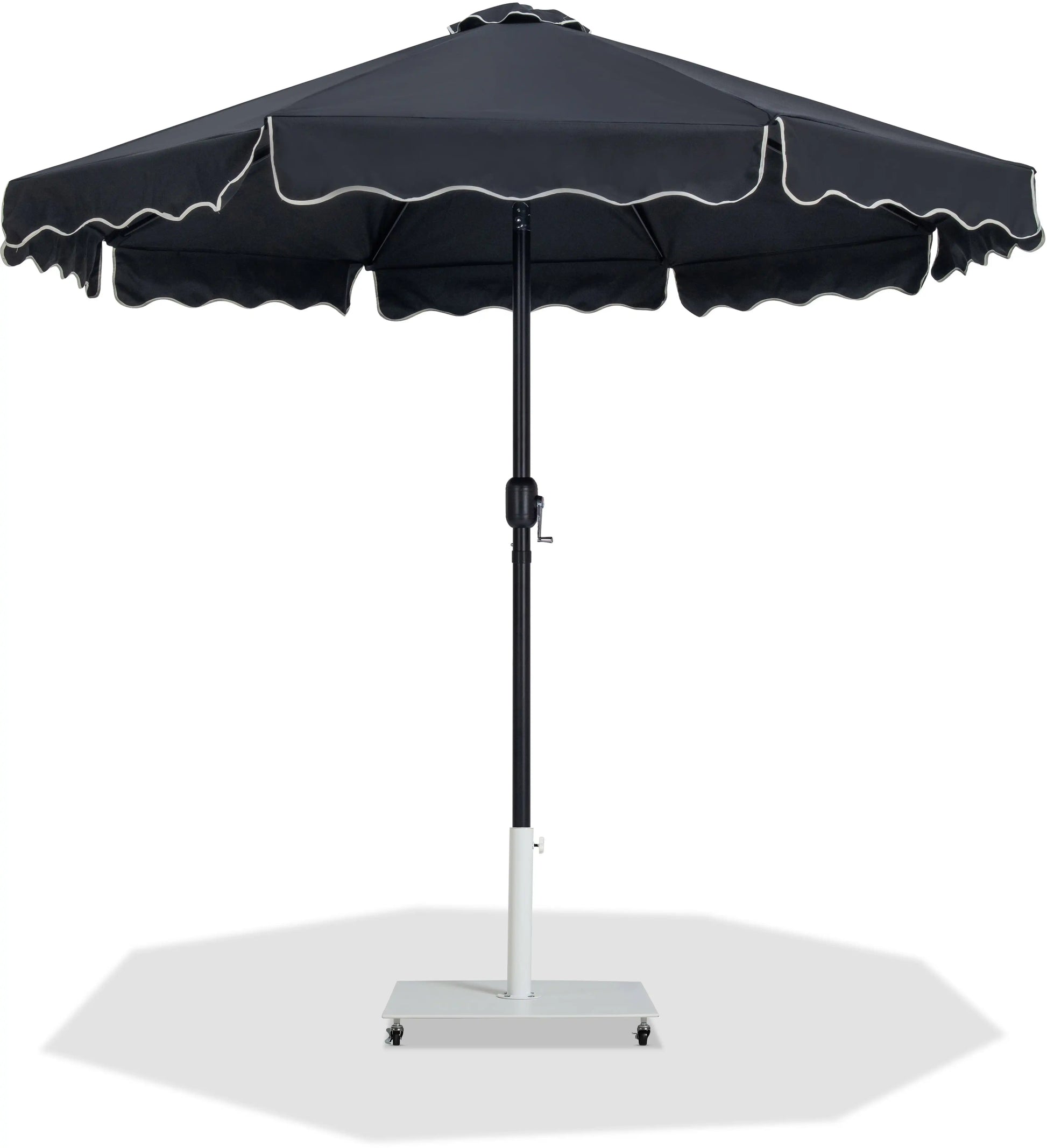 Amalfi - Aluminum Patio Umbrella - White Base / Black Pole - Best Buy Furniture