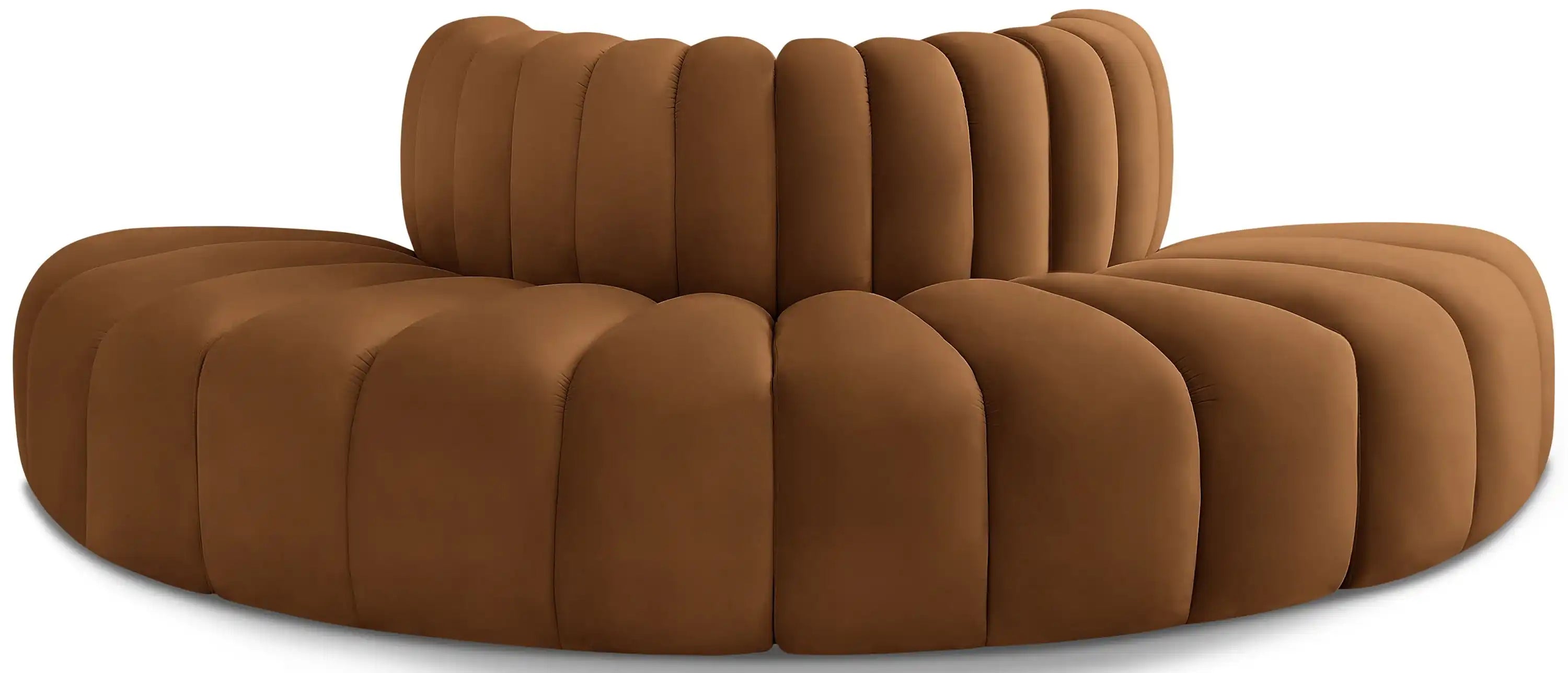Arc - Velvet 4 Piece Modular Sofa - Saddle - Best Buy Furniture