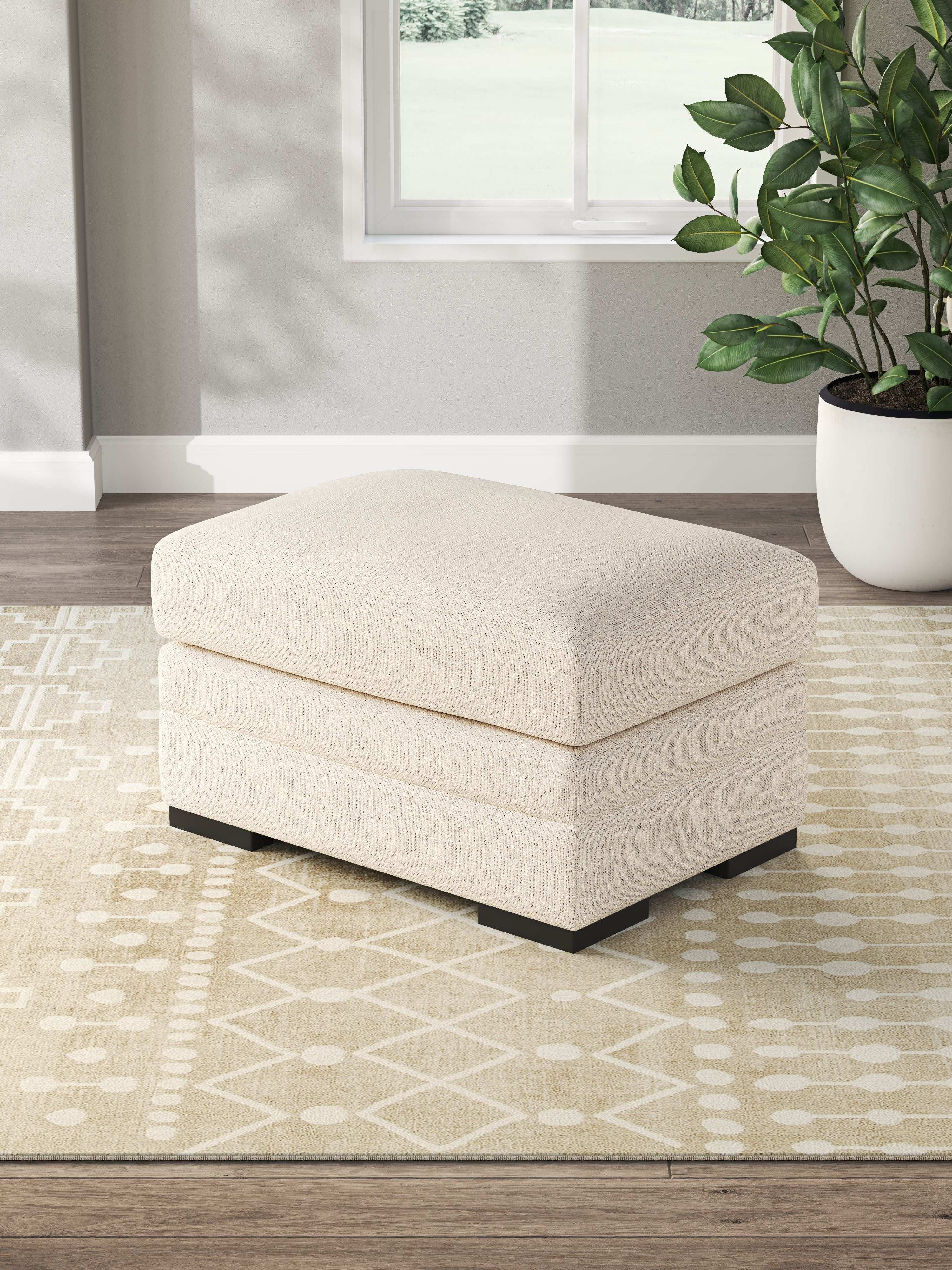 Lango - Ottoman - Jute - Best Buy Furniture
