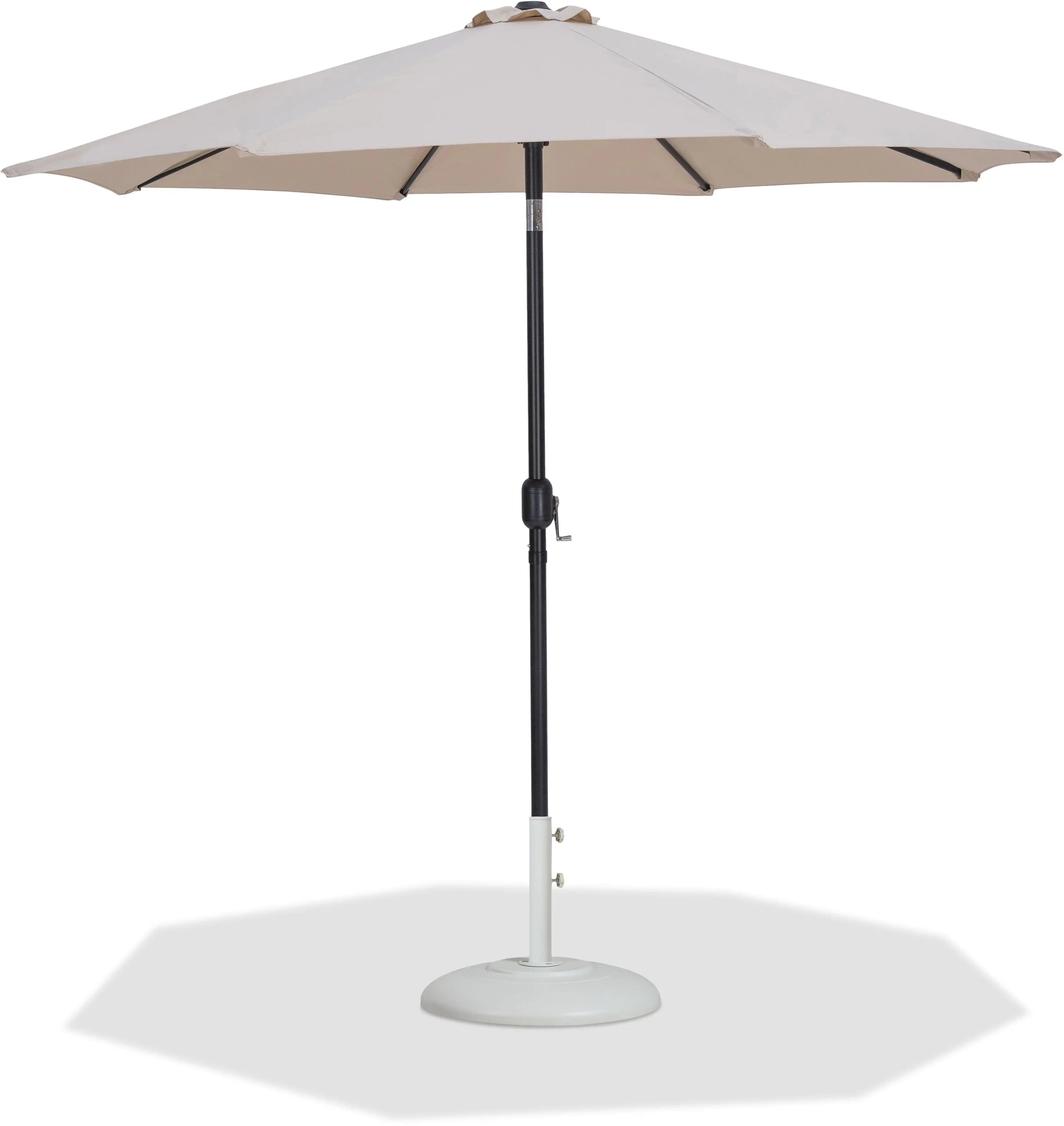 Fiji - Aluminum Patio Umbrella With Round White And Black Base - Best Buy Furniture