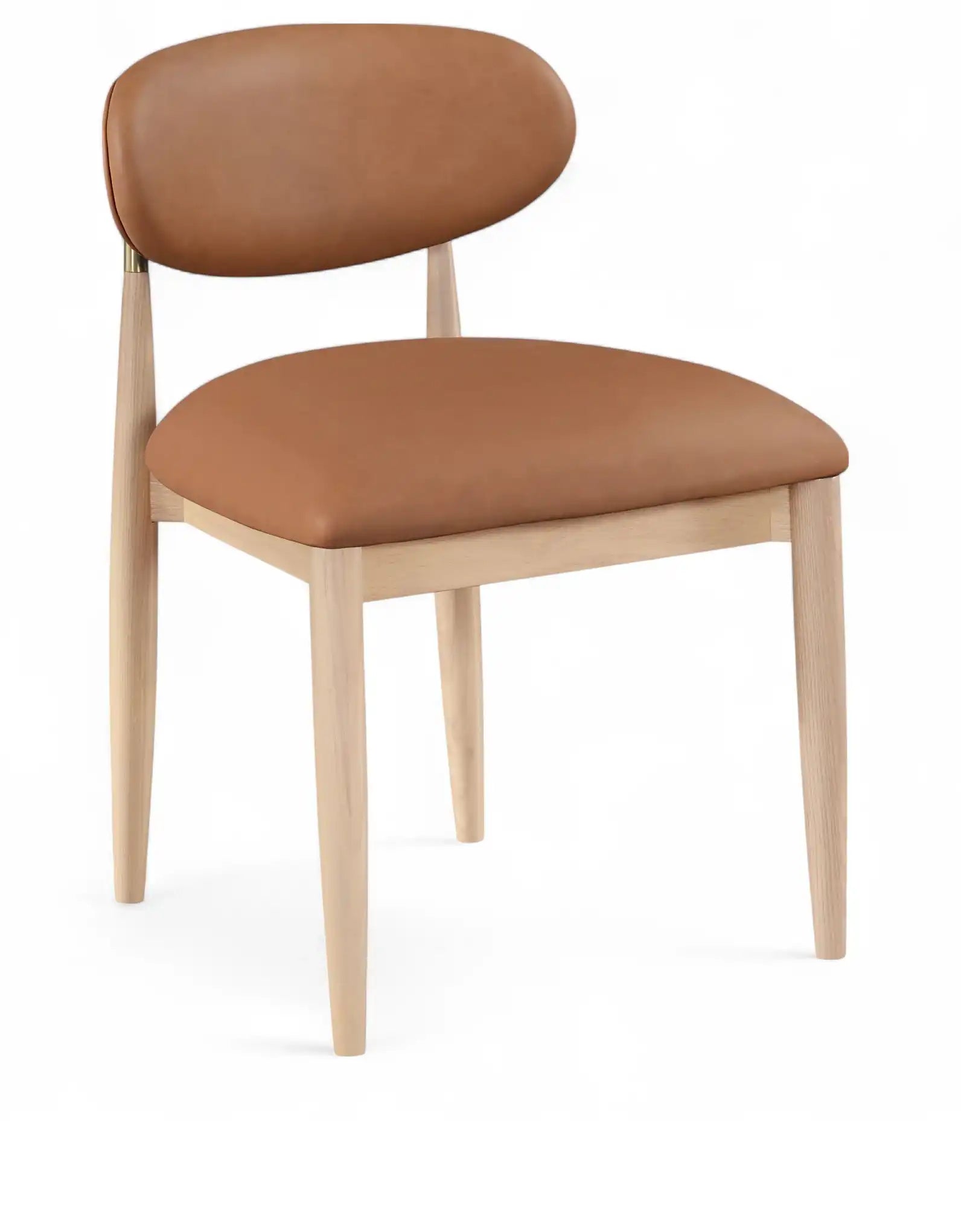 Riccio - Faux Leather Dining Side Chair (Set of 2) - Natural Frame - Best Buy Furniture