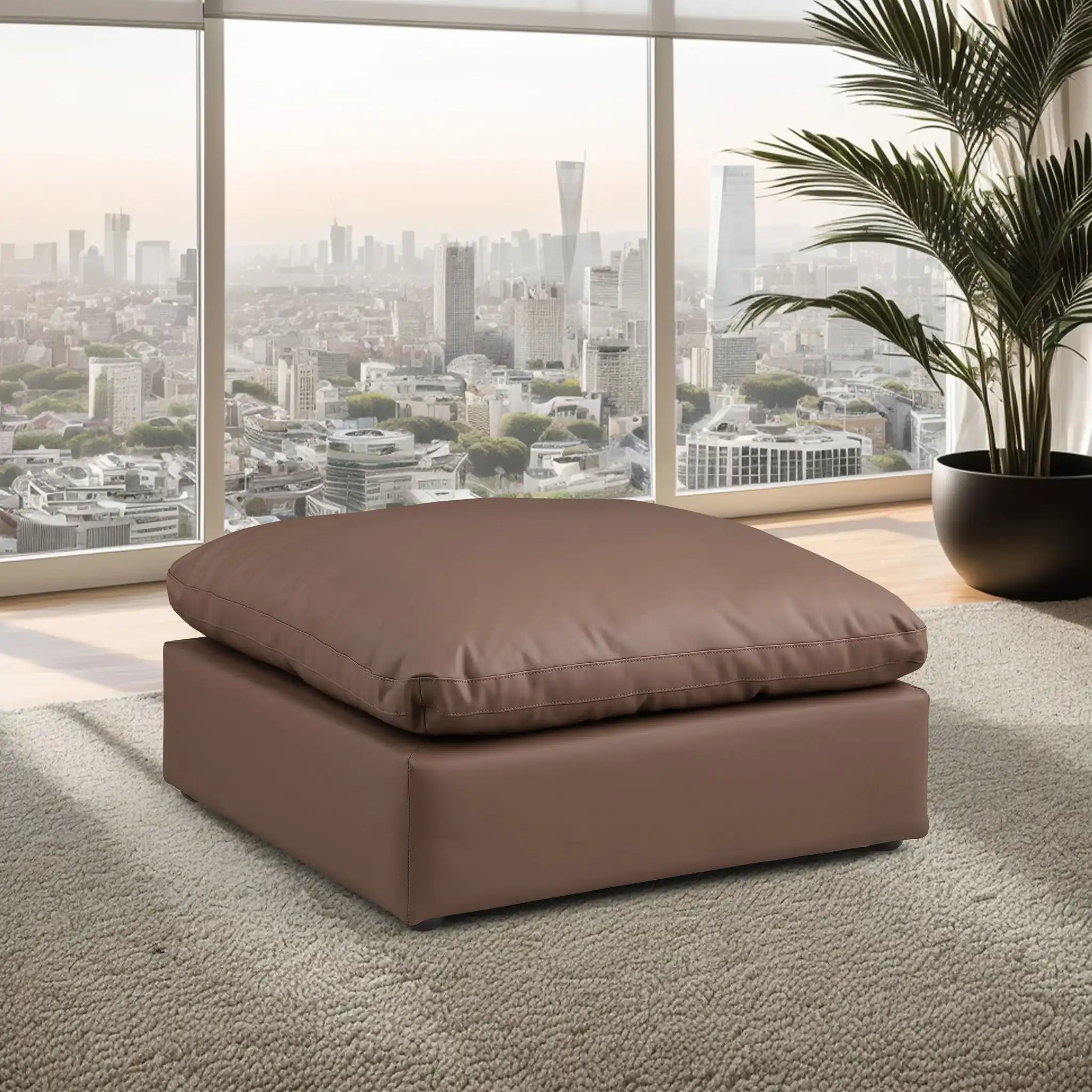 Comfy - Faux Leather Ottoman