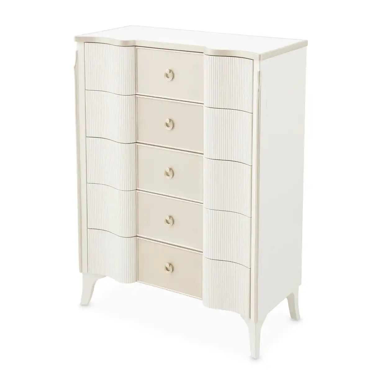 La Marisia - 5-Drawer Chest - Creamy Pearl - Best Buy Furniture