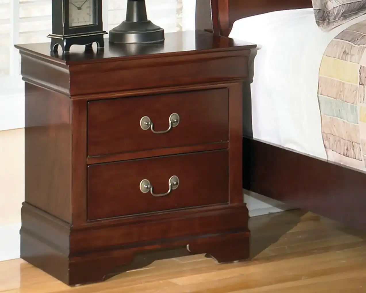 Alisdair - Two Drawer Night Stand - Reddish Brown - Best Buy Furniture