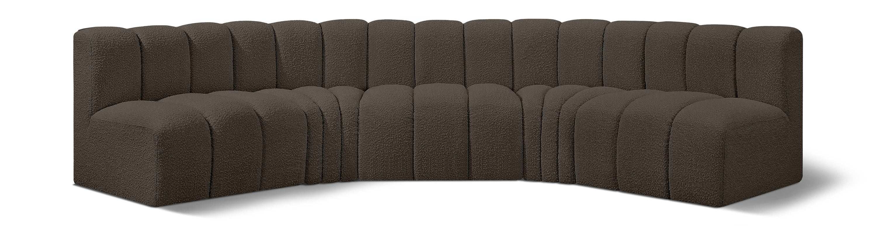 Arc - Boucle Fabric 5 Piece U-Shaped Modular Sofa - Best Buy Furniture