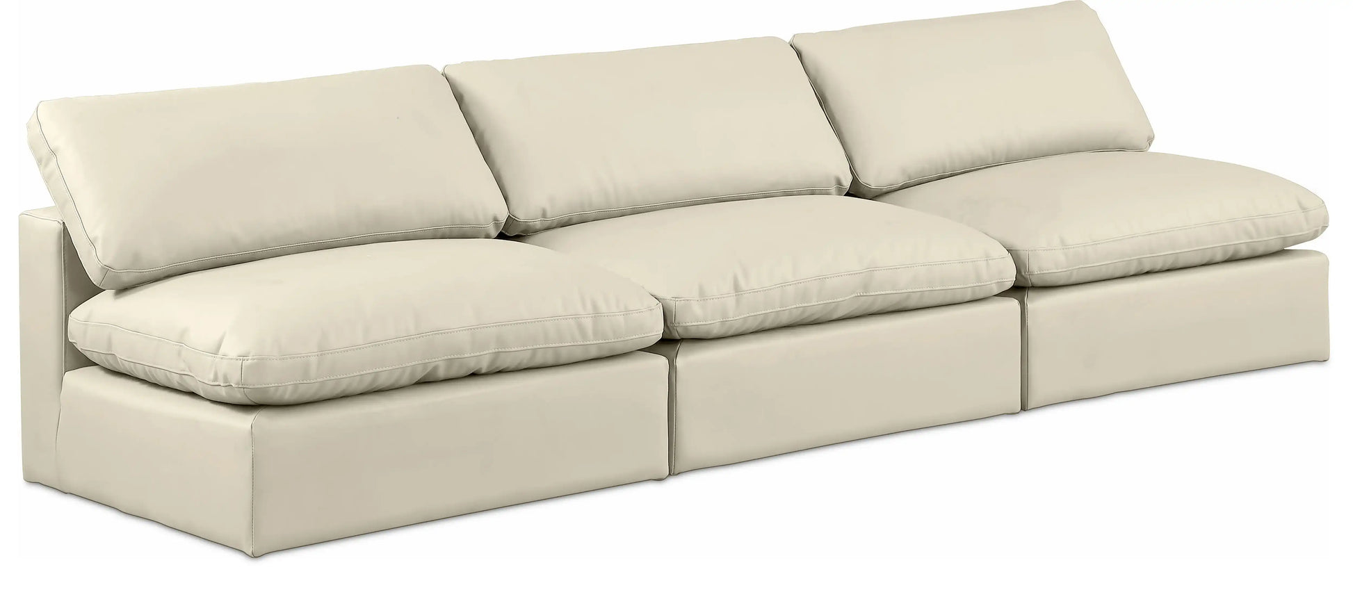Comfy - Faux Leather Modular Armless Sofa 3 Seats - Best Buy Furniture