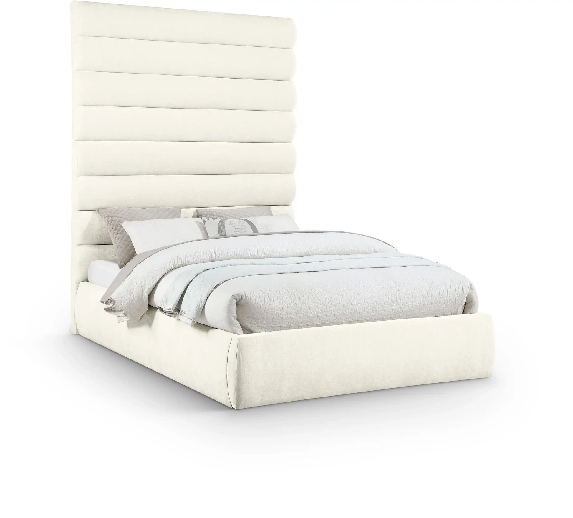 Adam - Chenille Fabric Bed With 89" Headboard - Best Buy Furniture