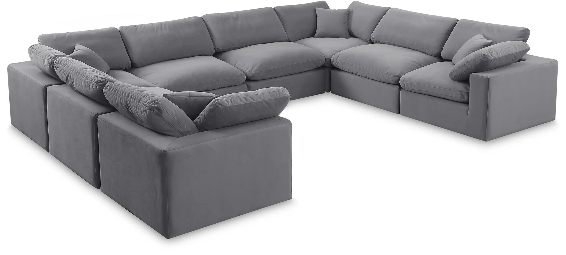 Comfy - 8 Piece Velvet Modular Sectional - Best Buy Furniture