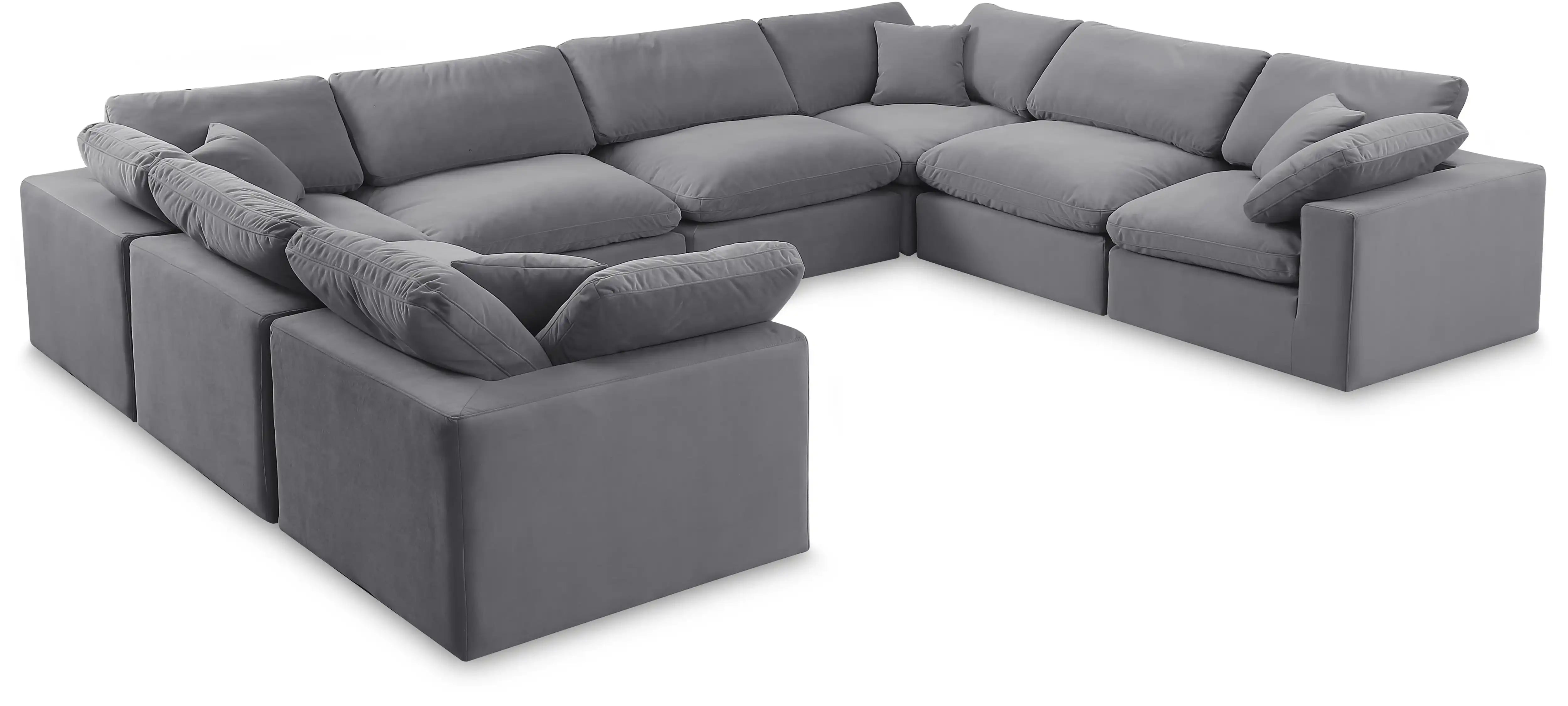 Comfy - 8 Piece Velvet Modular Sectional - Best Buy Furniture