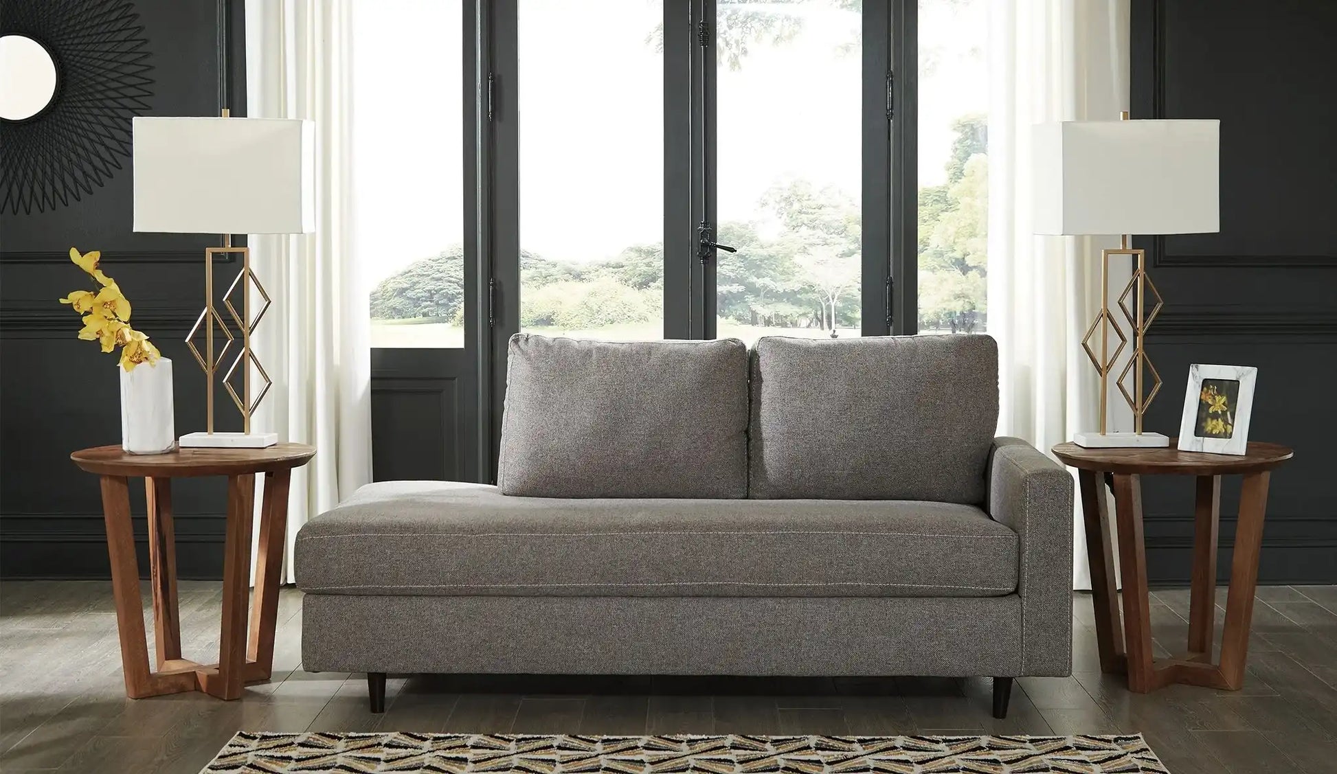 Lyman - RAF Corner Chaise - Graphite - Best Buy Furniture