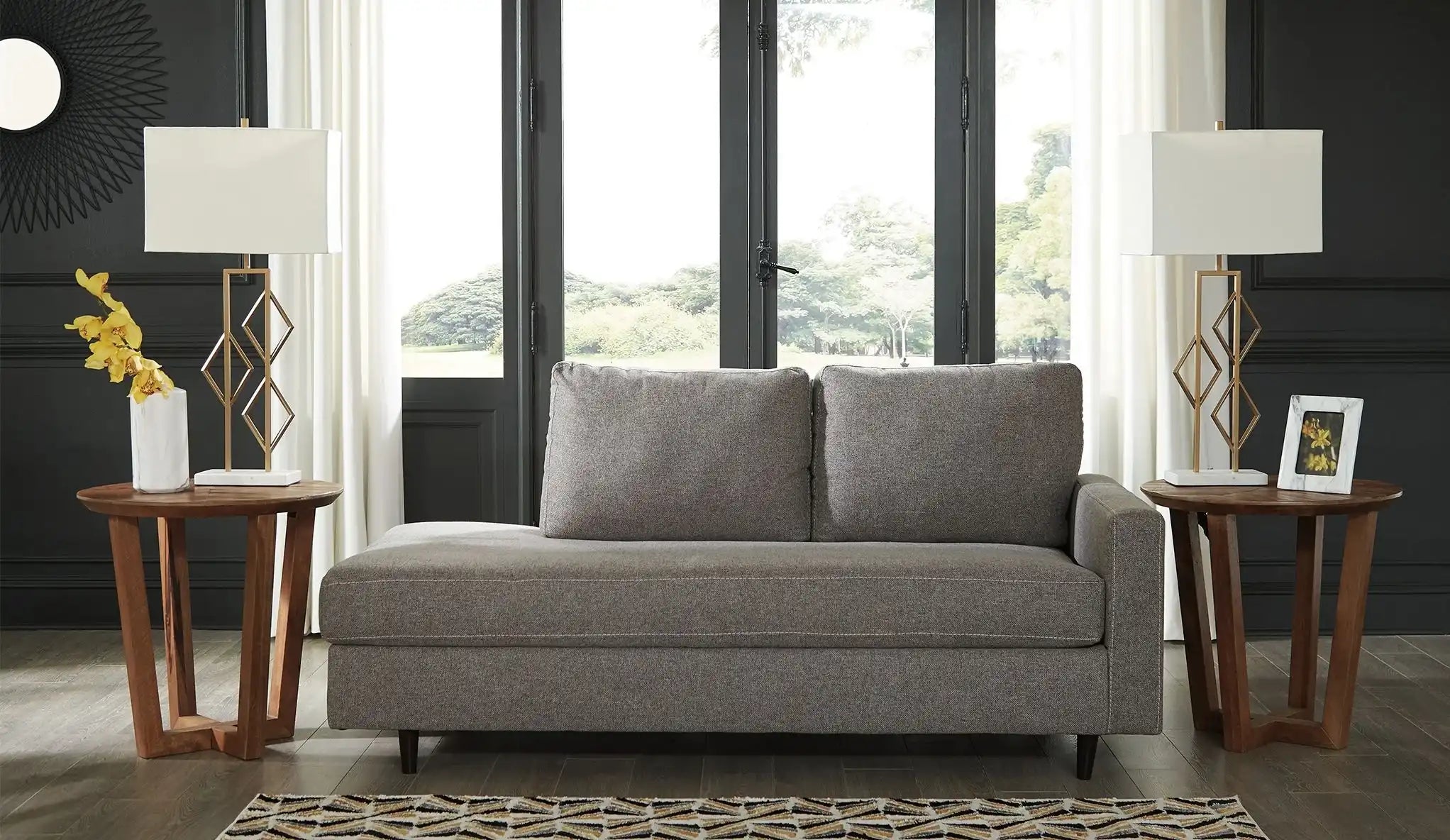 Lyman - RAF Corner Chaise - Graphite - Best Buy Furniture