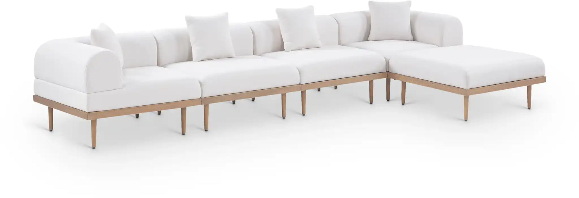 Laguna - 5 Piece 106.5" Upholstered Outdoor Patio Modular Sectional - Best Buy Furniture