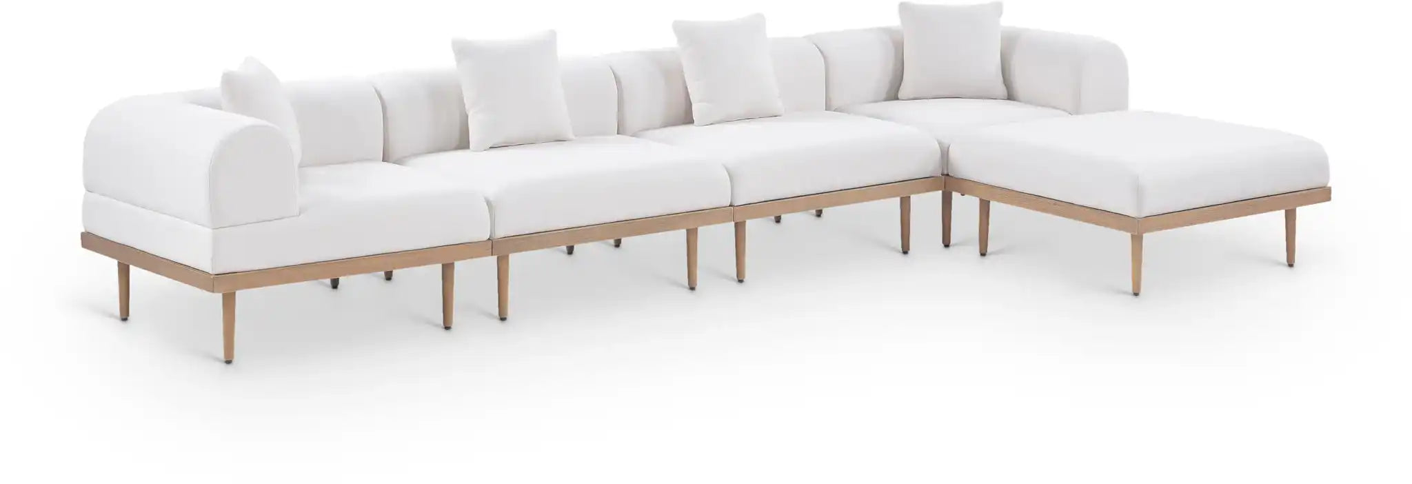 Laguna - 5 Piece 106.5" Upholstered Outdoor Patio Modular Sectional - Best Buy Furniture